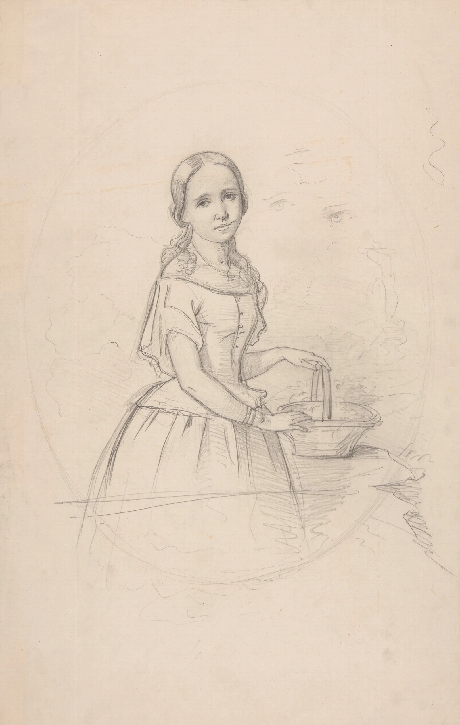 Portrait Of Franciszka Wolowska Sister Of Feliks Jasienskis Mother Wall Art by Józef Simmler - Canvas Print