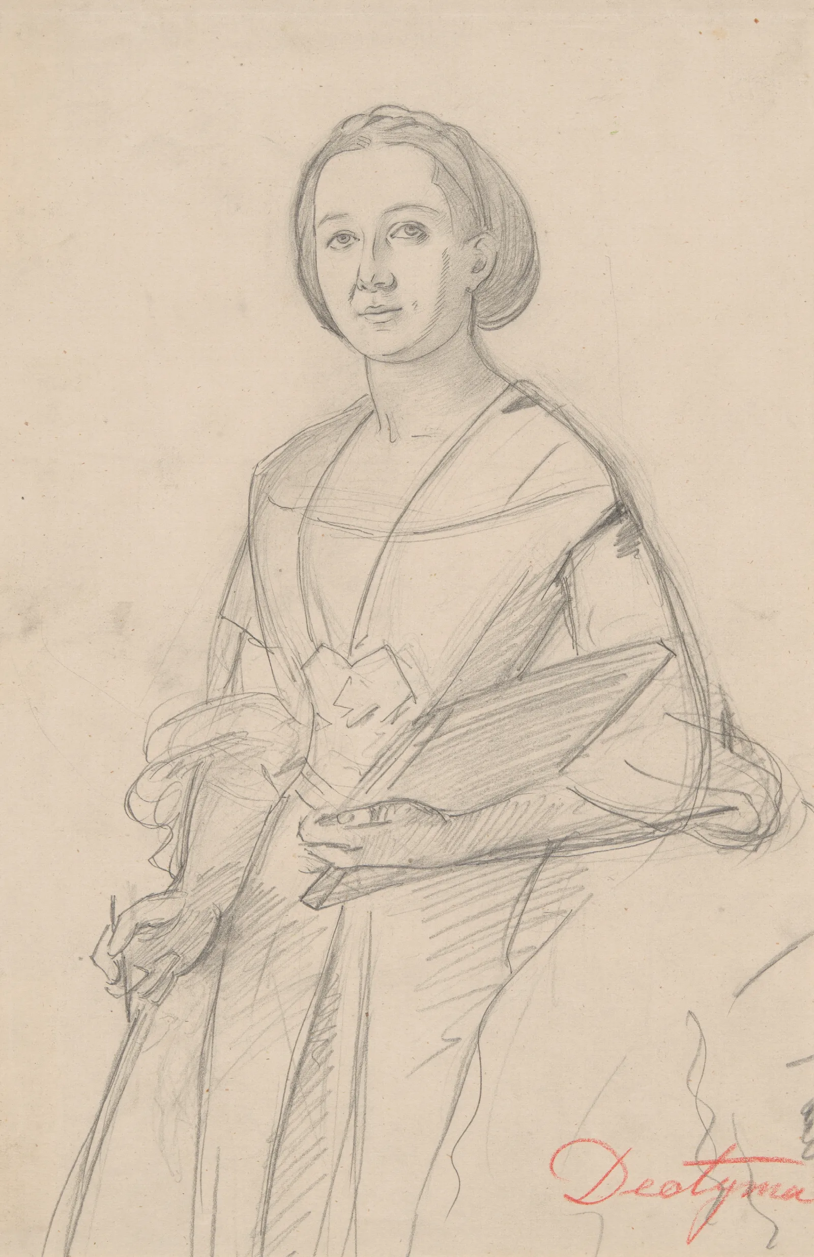 Portrait Study Of Jadwiga Luszczewska Deotyma Wall Art by Józef Simmler - Canvas Print