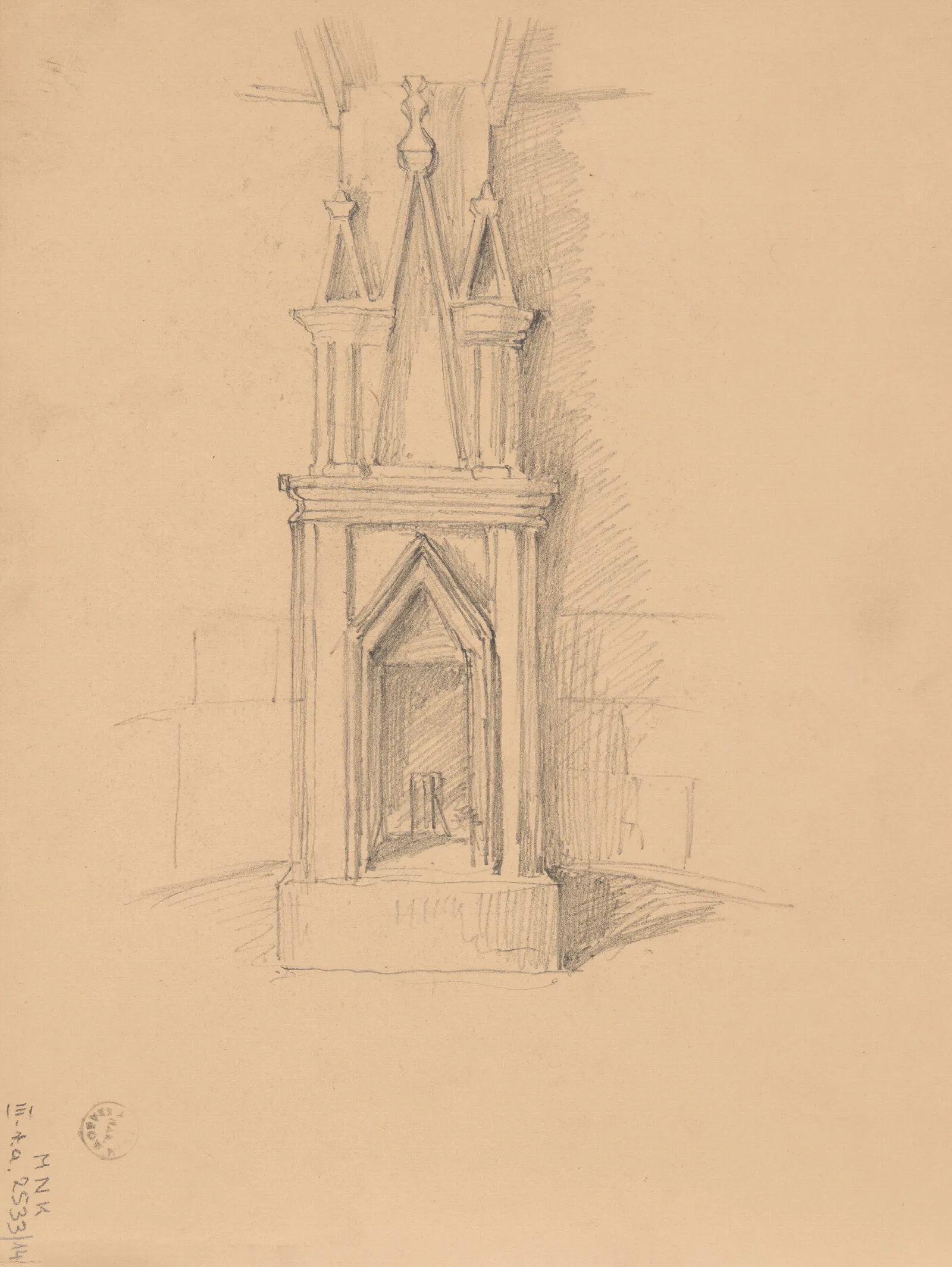 Sketch Of The Ruins Of The Castle In Smolen Wall Art by Józef Simmler - Canvas Print