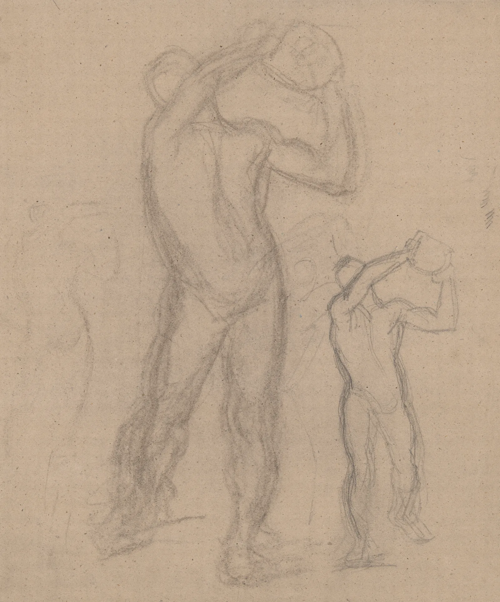 Sketches Of Male Nude For The Painting Martyrdom Of St Matthias Wall Art by Józef Simmler - Canvas Print