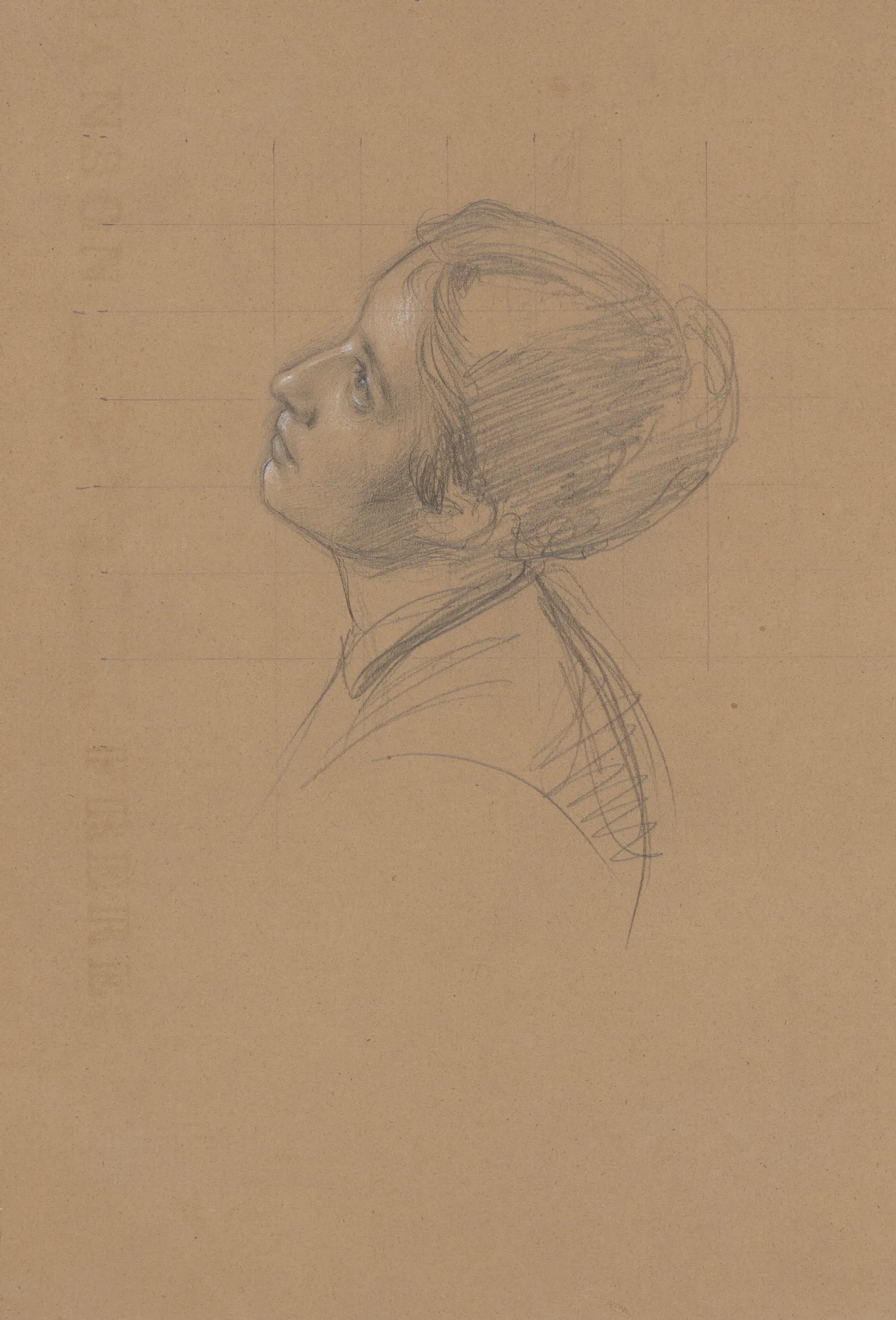 Study Of A Female Head For The Figure Of Queen Jadwiga In The Painting Queen Jadwigas Oath Wall Art by Józef Simmler - Canvas Print