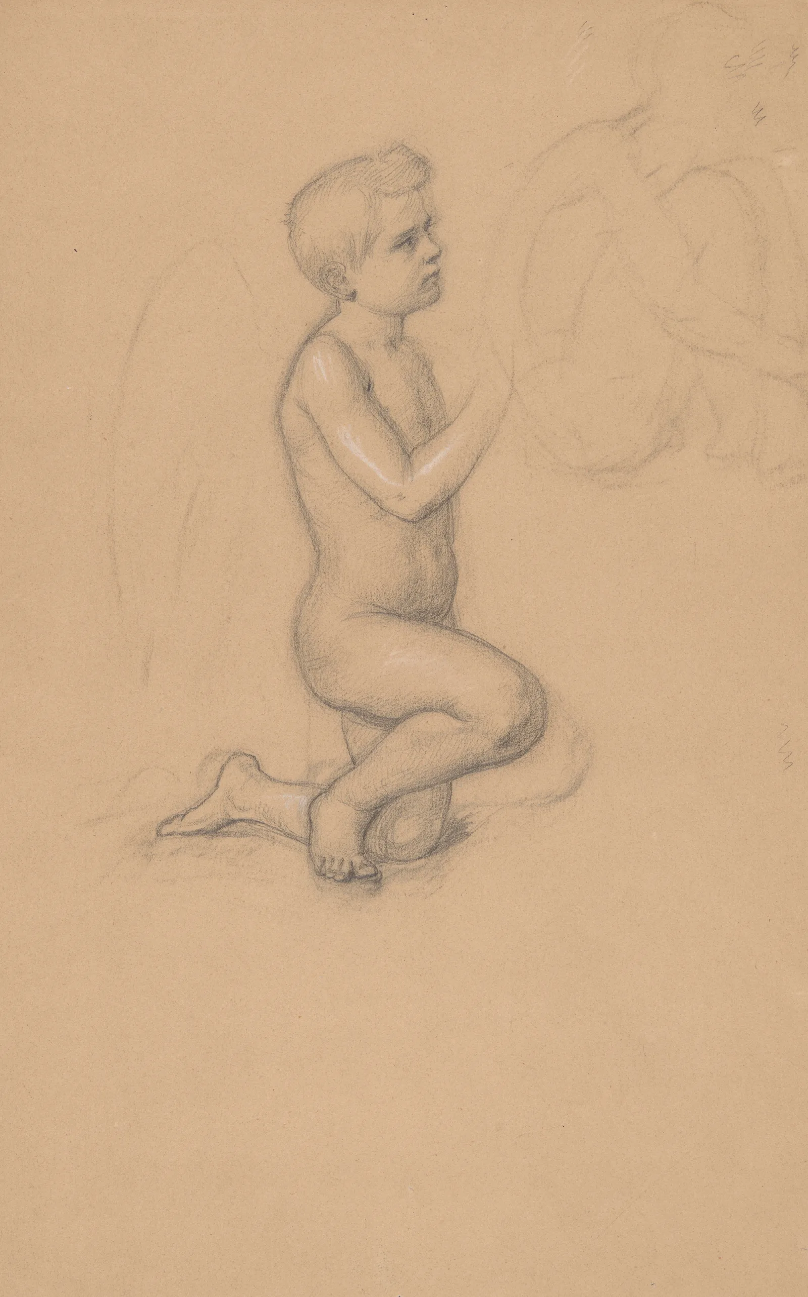 Study Of Angel For The Painting The Immaculate Conception Of The Blessed Virgin Mary Wall Art by Józef Simmler - Canvas Print