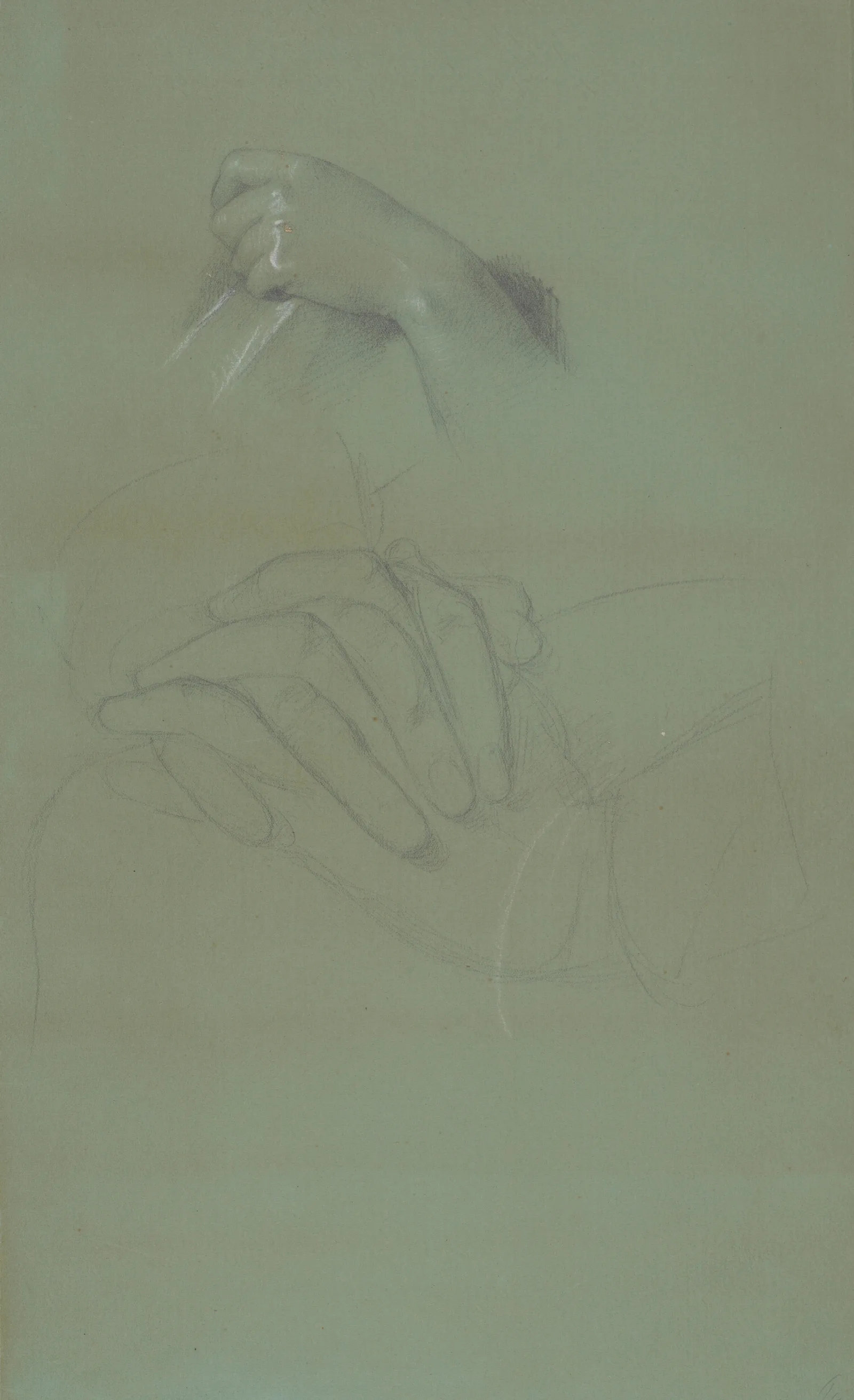 Study Of Hands For The Painting Death Of Barbara Radziwill Wall Art by Józef Simmler - Canvas Print