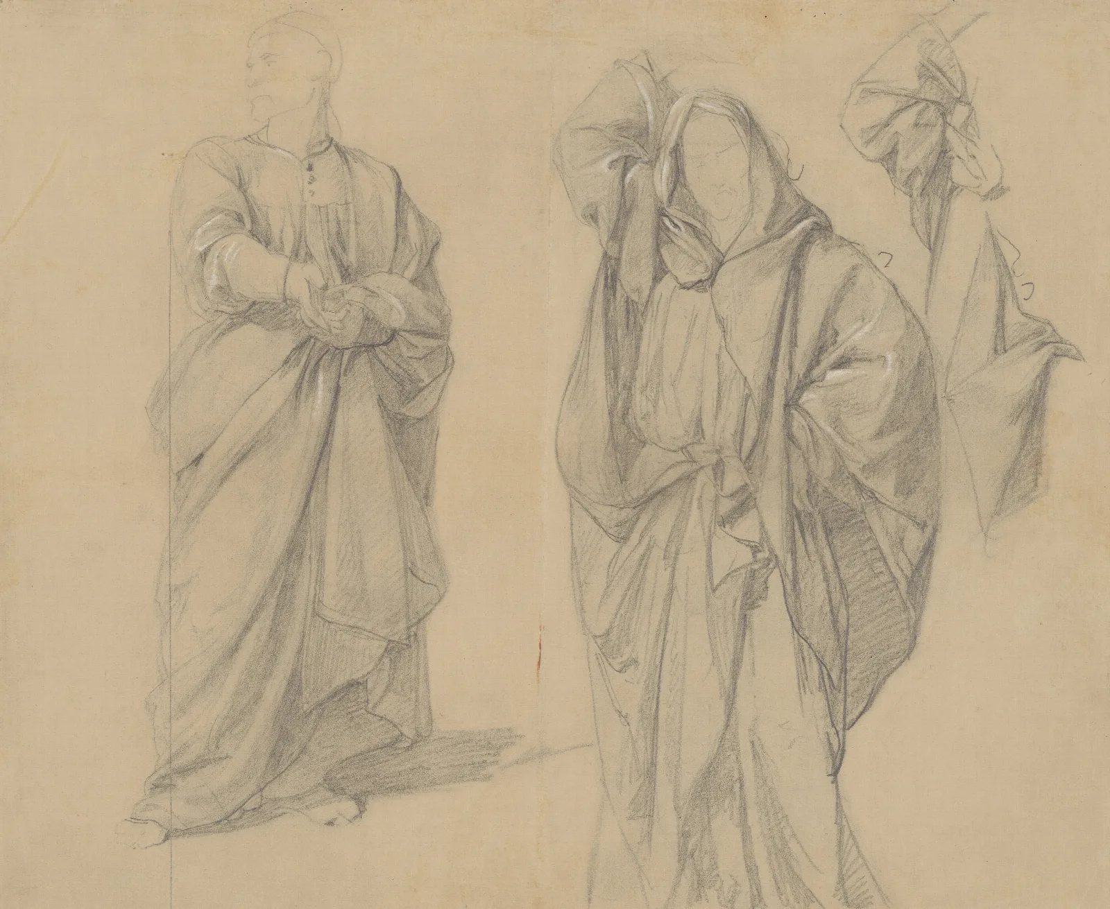 Study Of Robes Of The High Priest And The Man In Turban To The Painting Martyrdom Of St Matthias Wall Art by Józef Simmler - Canvas Print