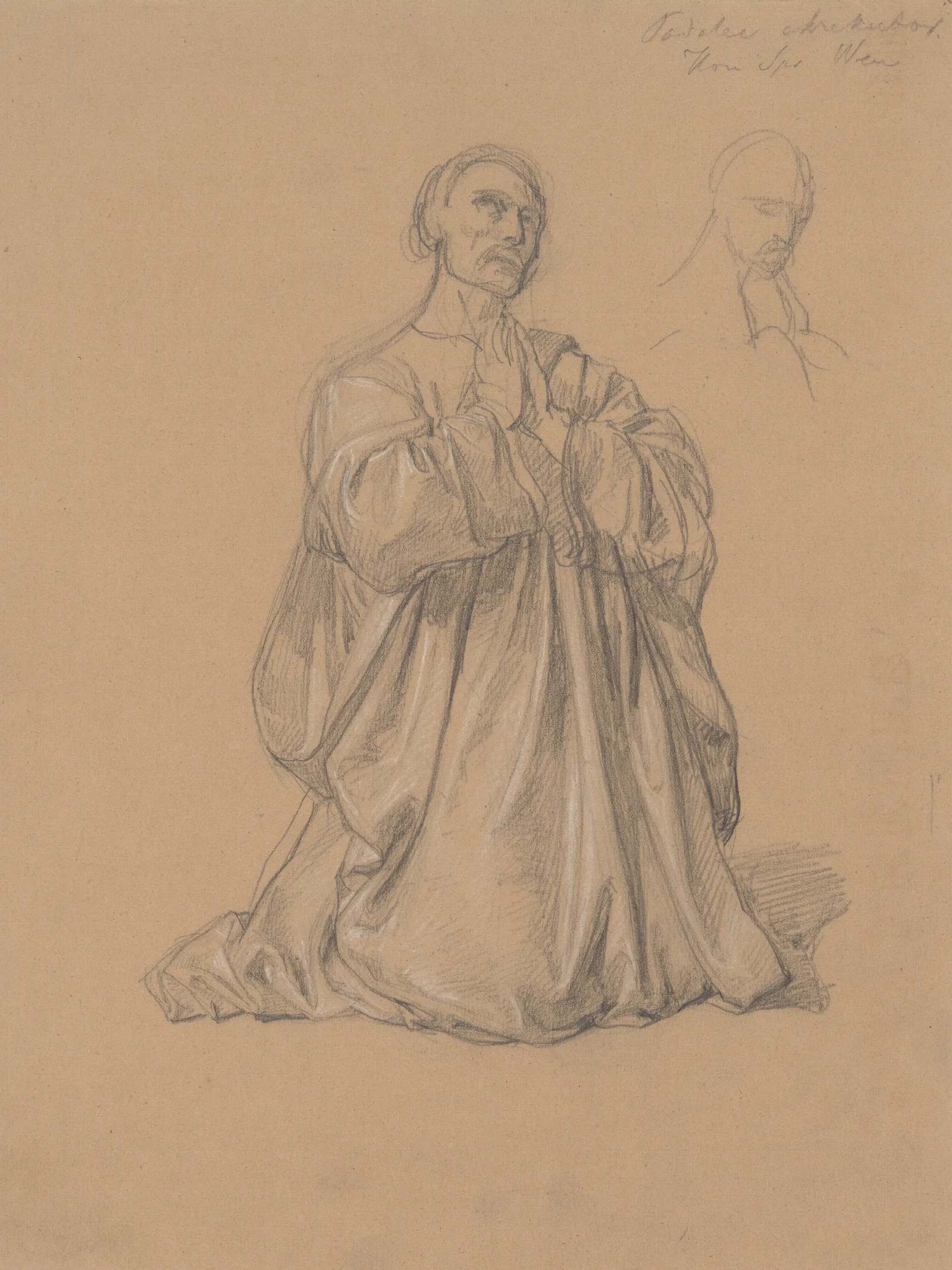 Study Of The Figure Of St Matthias To The Painting Martyrdom Of St Matthias Wall Art by Józef Simmler - Canvas Print
