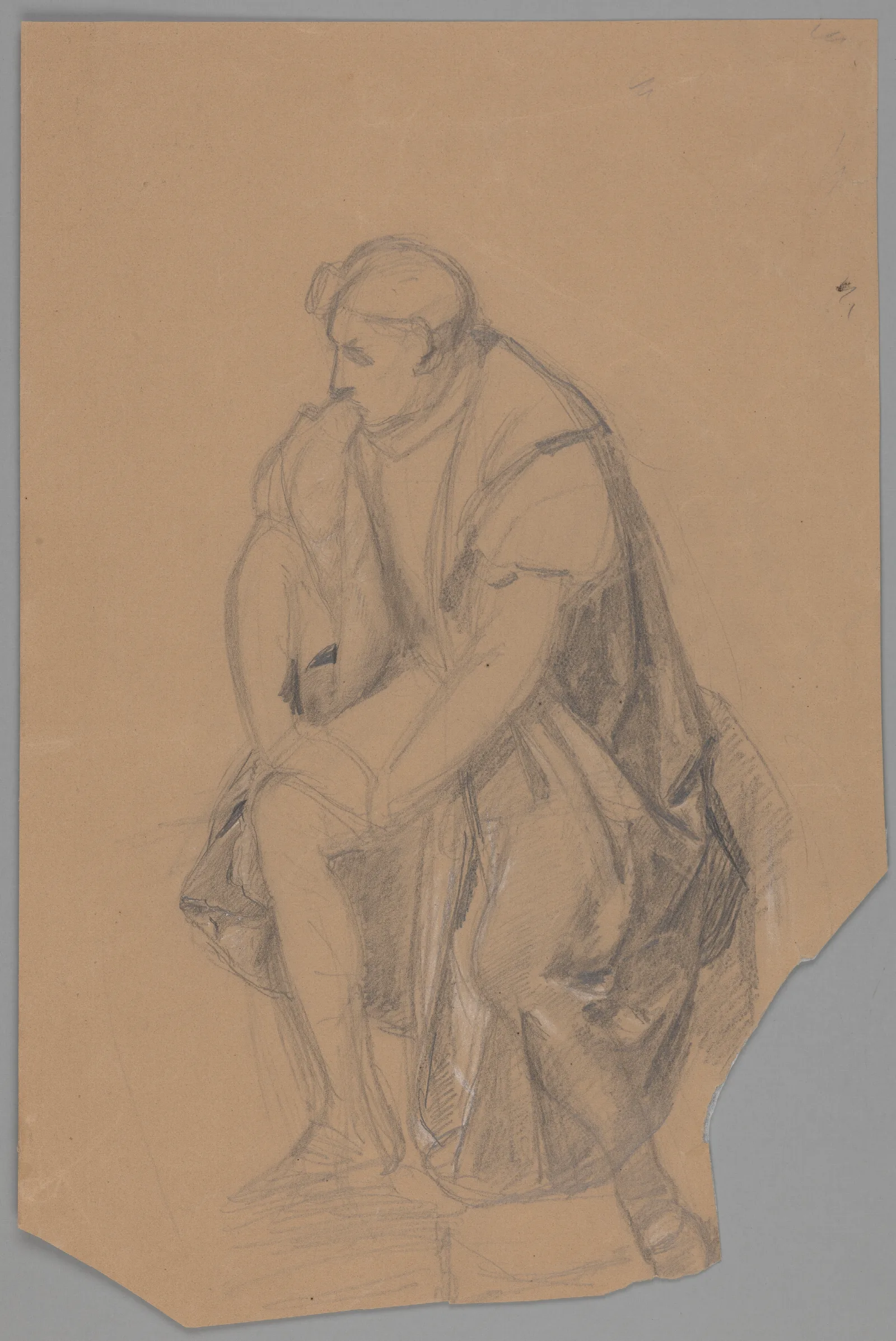 Study Of The King Figure For The Painting Death Of Barbara Radziwill Wall Art by Józef Simmler - Canvas Print