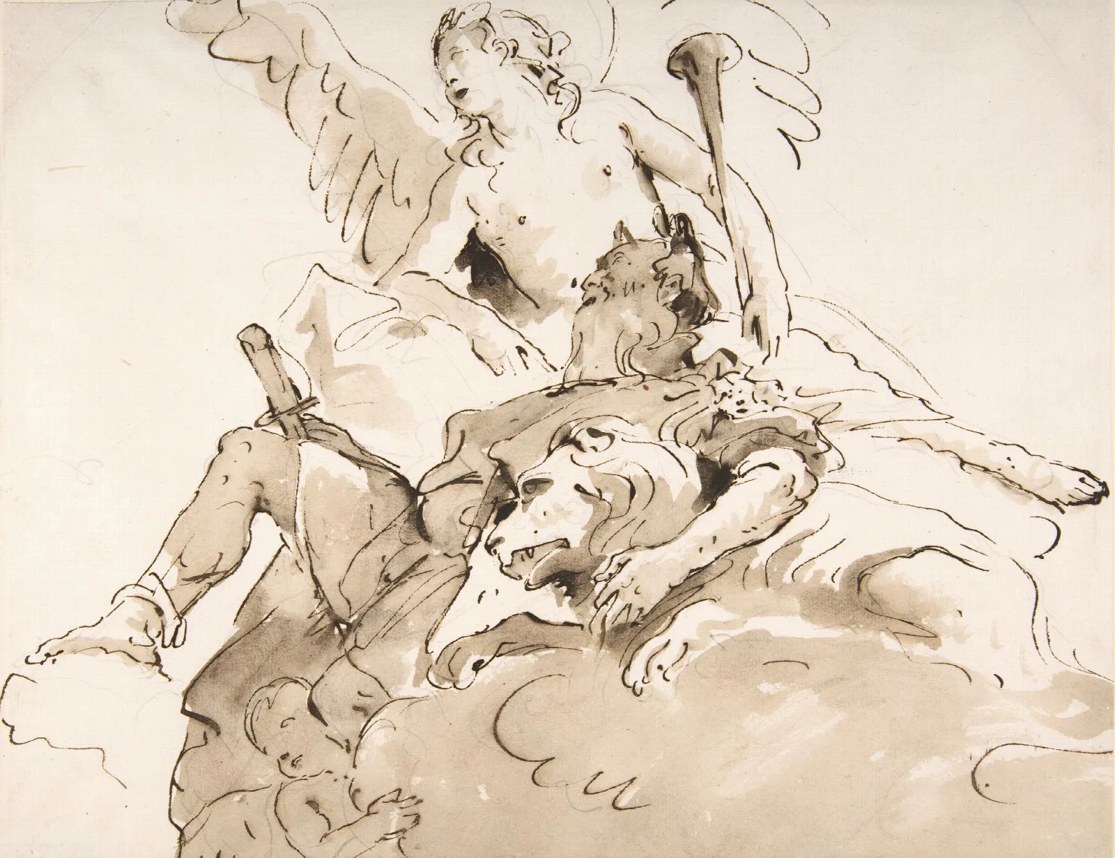 Apotheosis Of A Warrior Wall Art by Giovanni Battista Tiepolo - Canvas Print