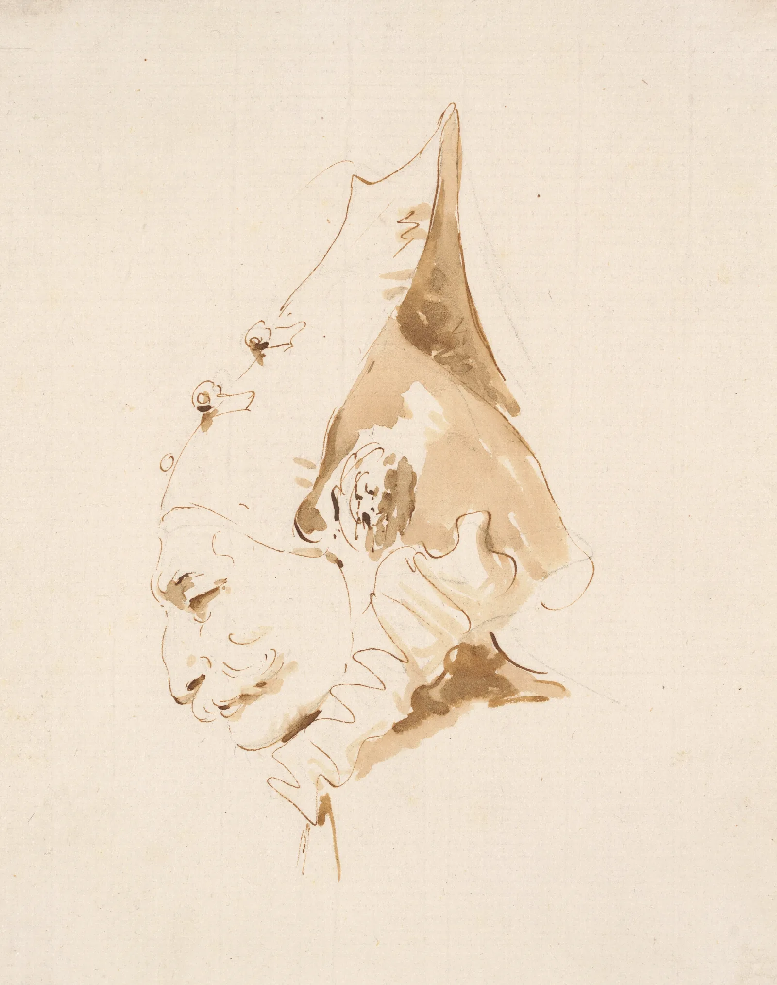 Head Of A Man In Profile To The Left Wall Art by Giovanni Battista Tiepolo - Canvas Print