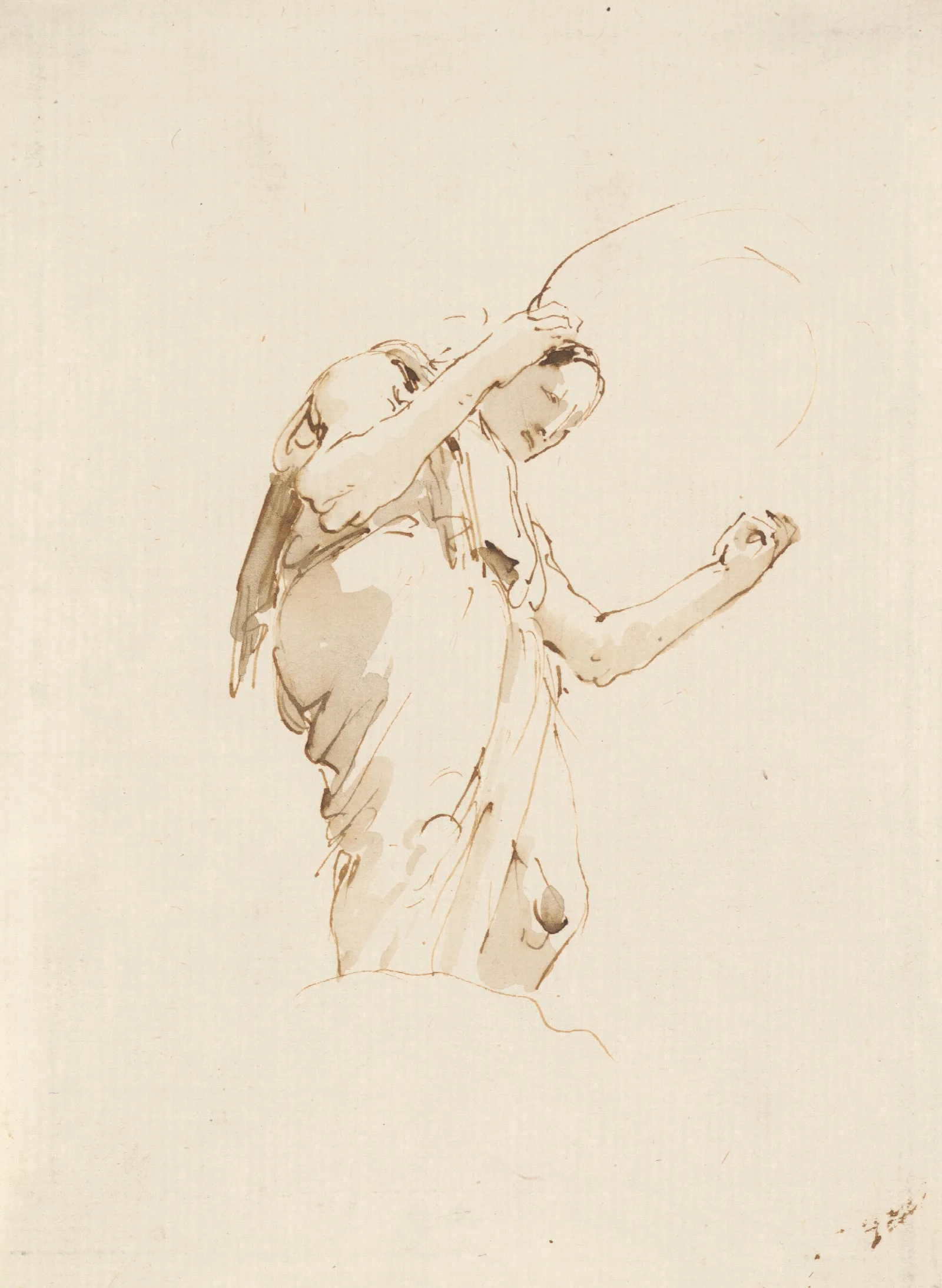 Standing Woman Holding A Hoop Wall Art by Giovanni Battista Tiepolo - Canvas Print