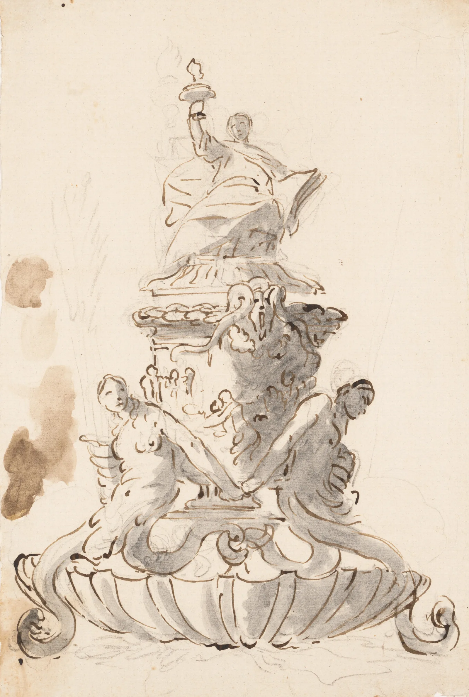 Study For An Inkstand Wall Art by Giovanni Battista Tiepolo - Canvas Print