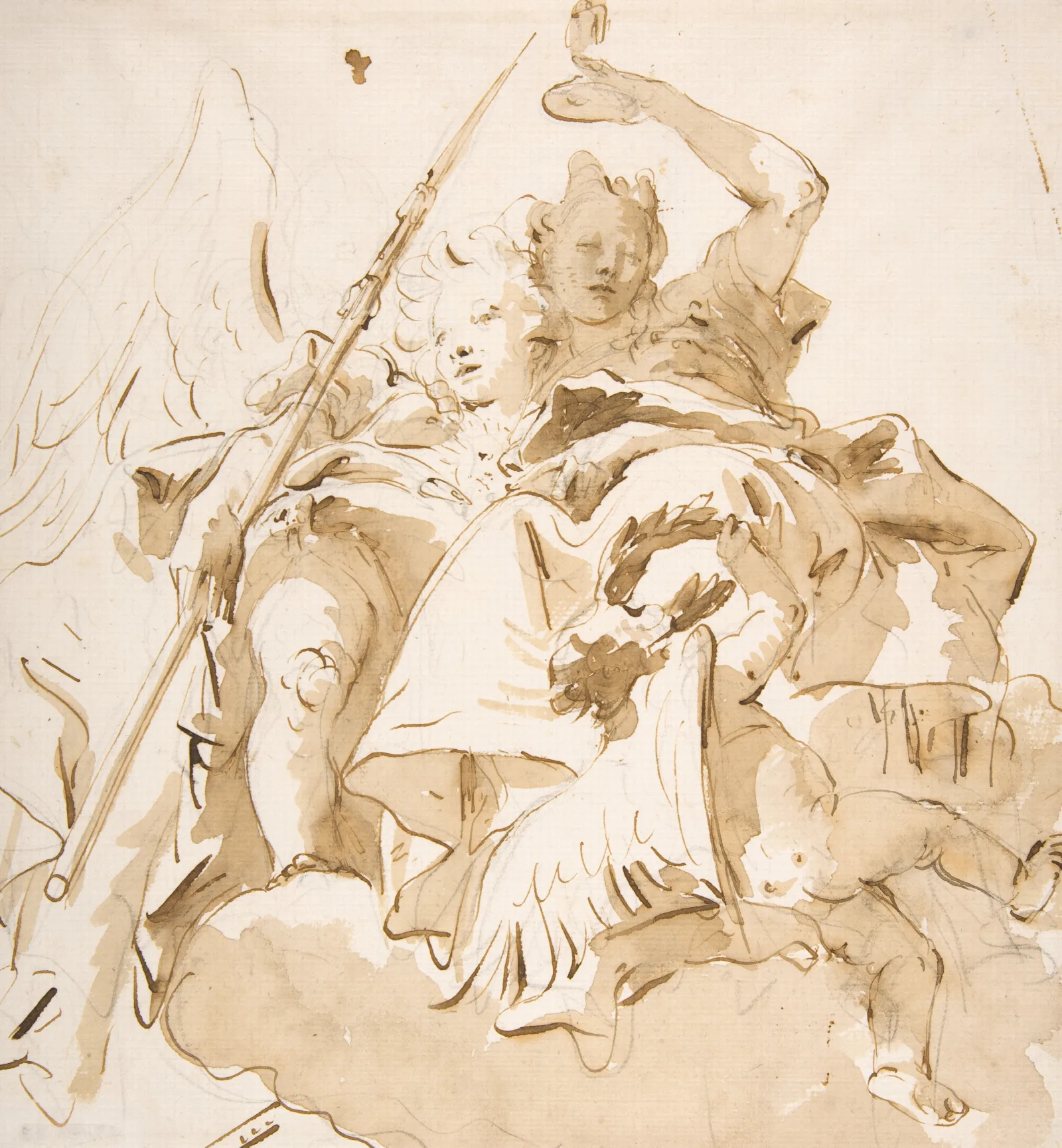 Virtue And Nobility Wall Art by Giovanni Battista Tiepolo - Canvas Print