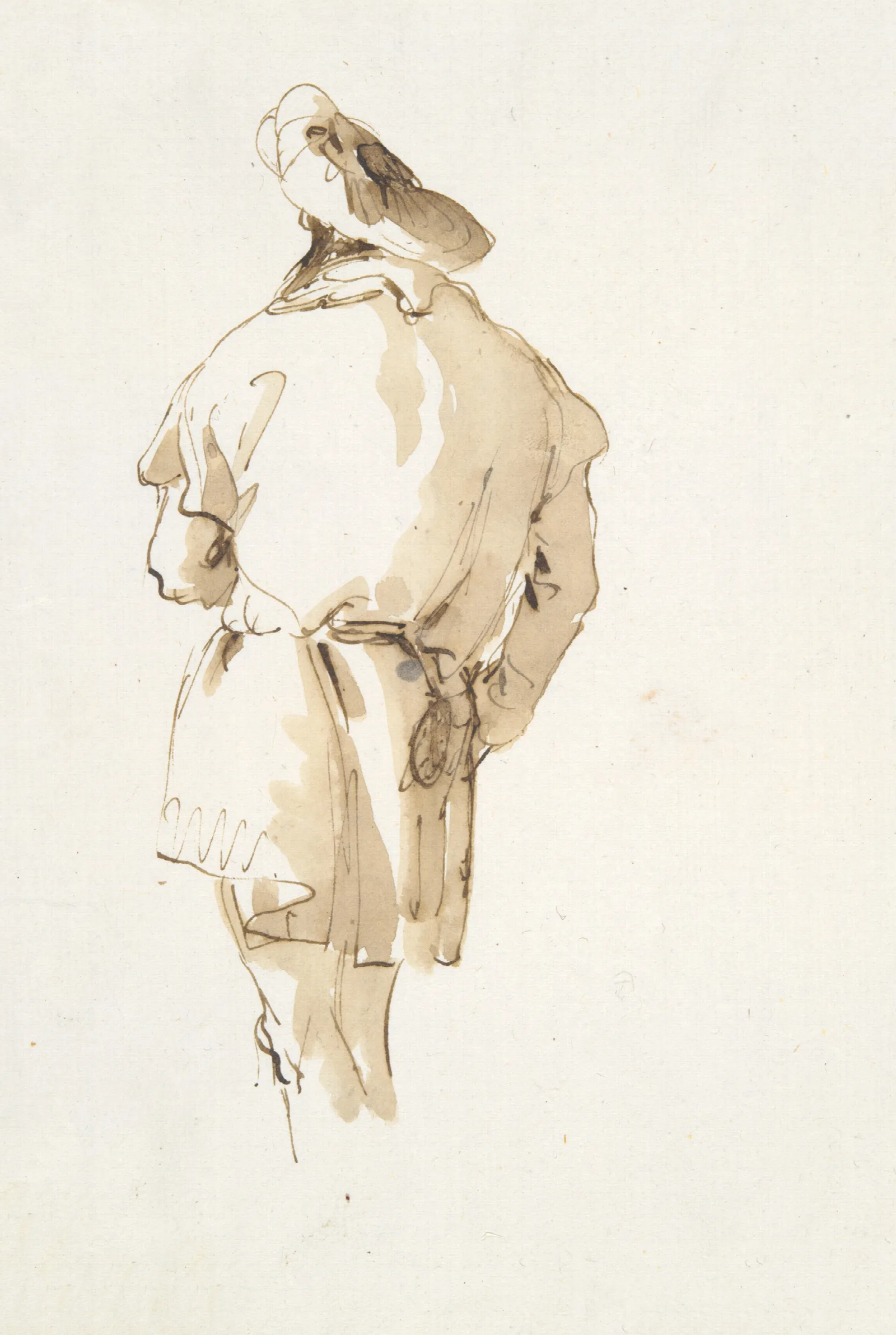 Standing Male Figure Seen From Behind Wall Art by Giovanni Battista Tiepolo - Canvas Print