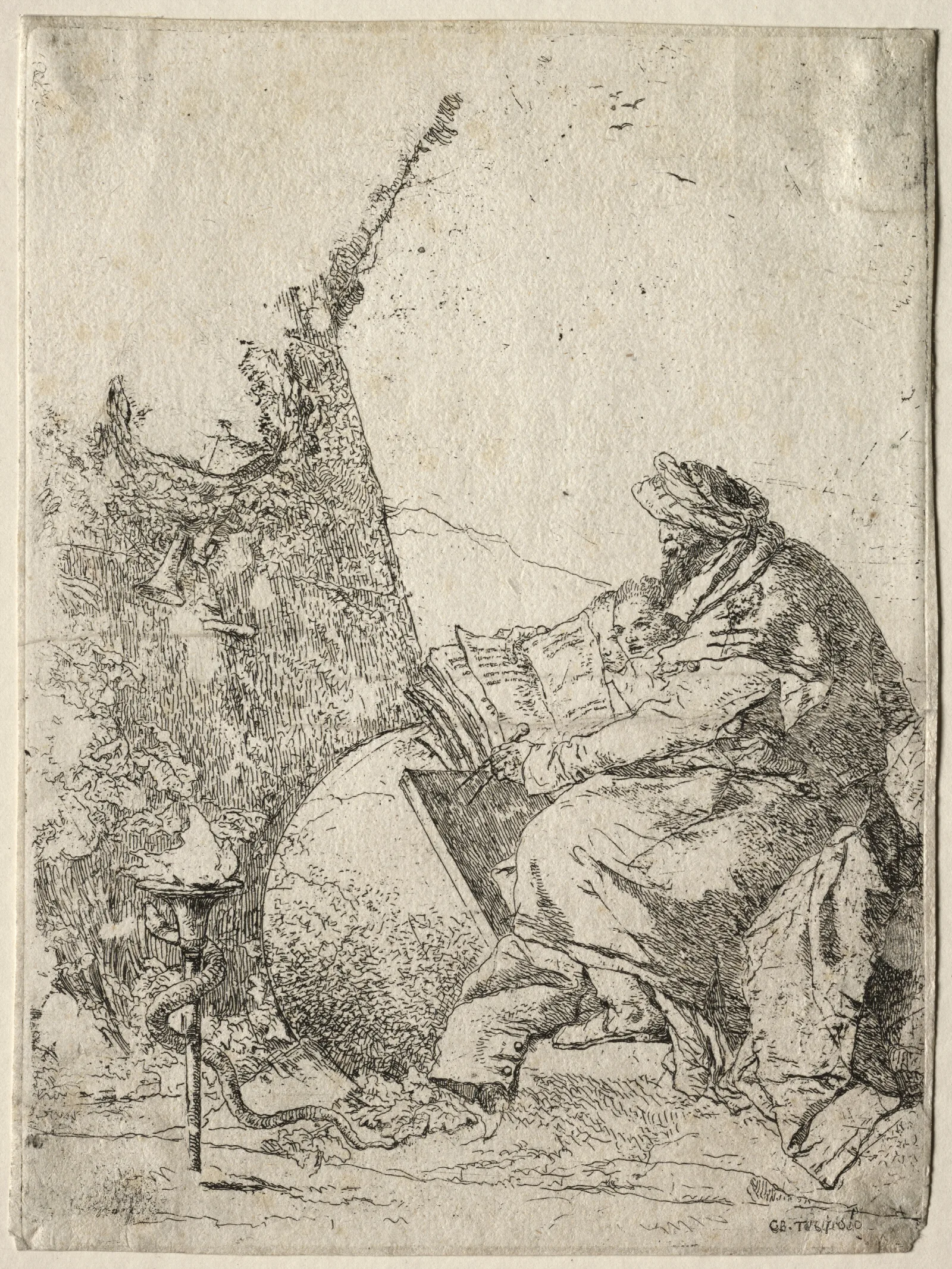 Scherzi Di Fantasia The Philosopher Wall Art by Giovanni Battista Tiepolo - Canvas Print