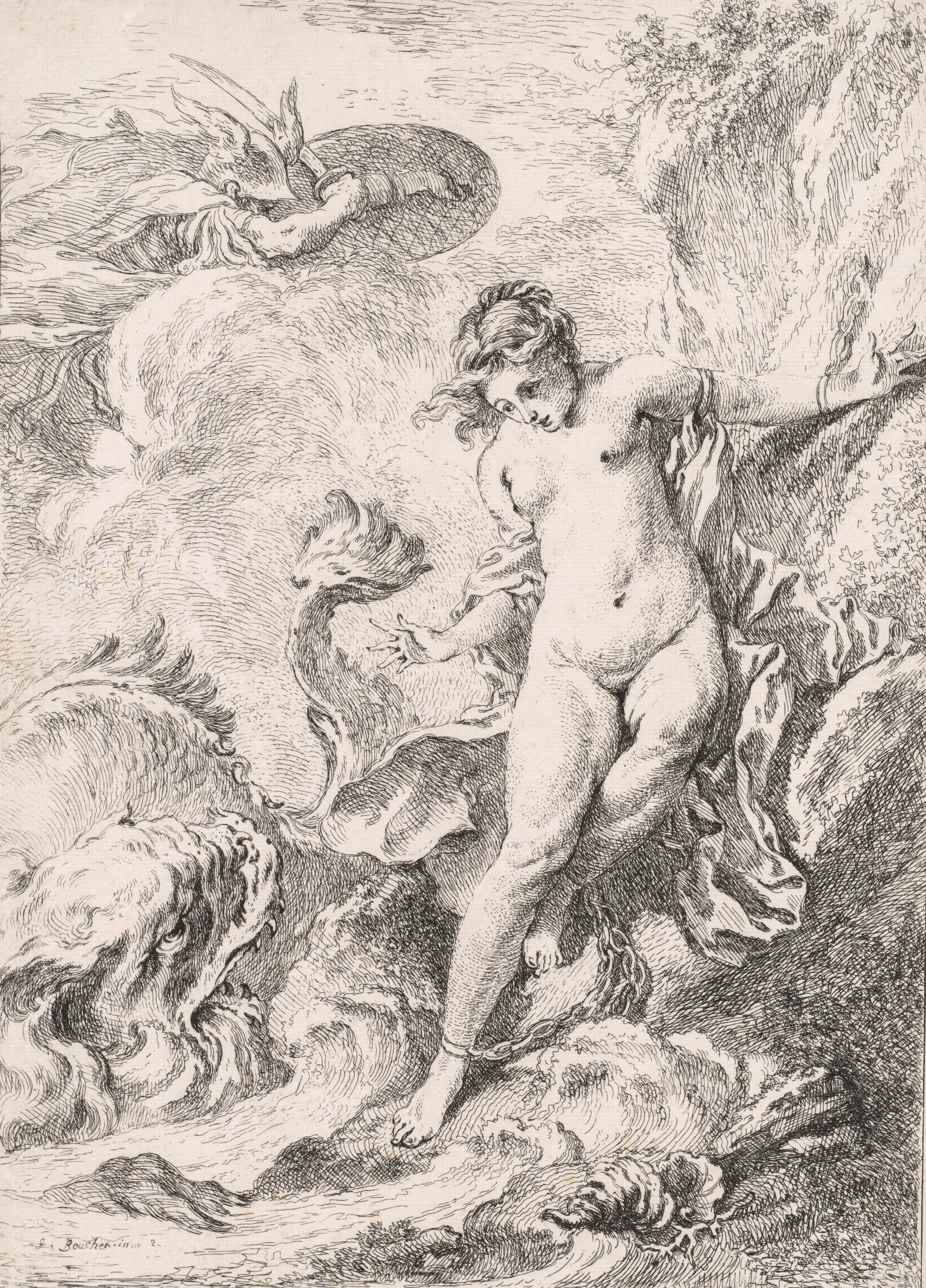 Andromeda Andromede Wall Art by François Boucher - Canvas Print