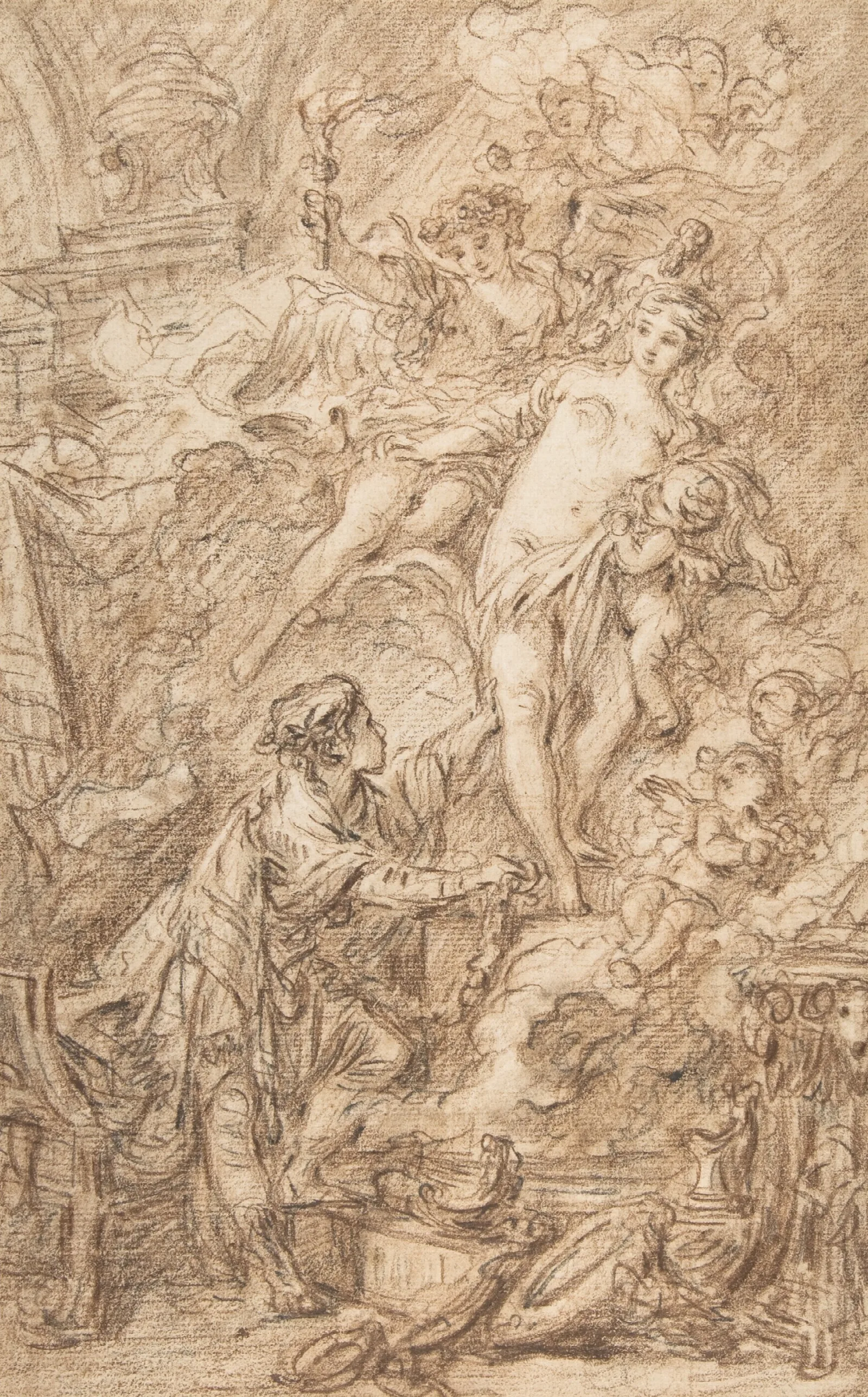 Pygmalion And Galatea 4 Wall Art by François Boucher - Canvas Print