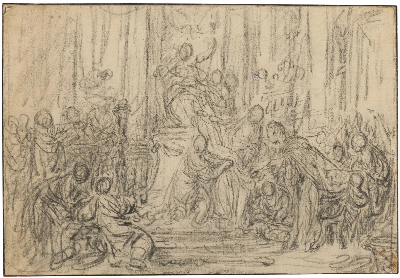 Hecube Et Cassandre Offrant Une Etoffe A Minerve Wall Art by François Boucher - Canvas Print