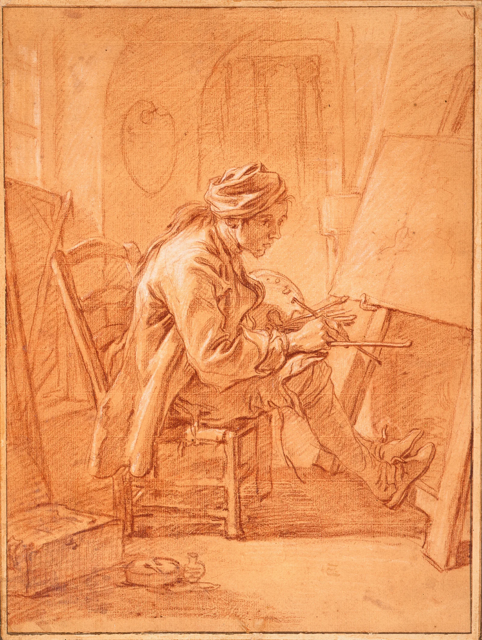 The Artist In His Studio 4 Wall Art by François Boucher - Canvas Print