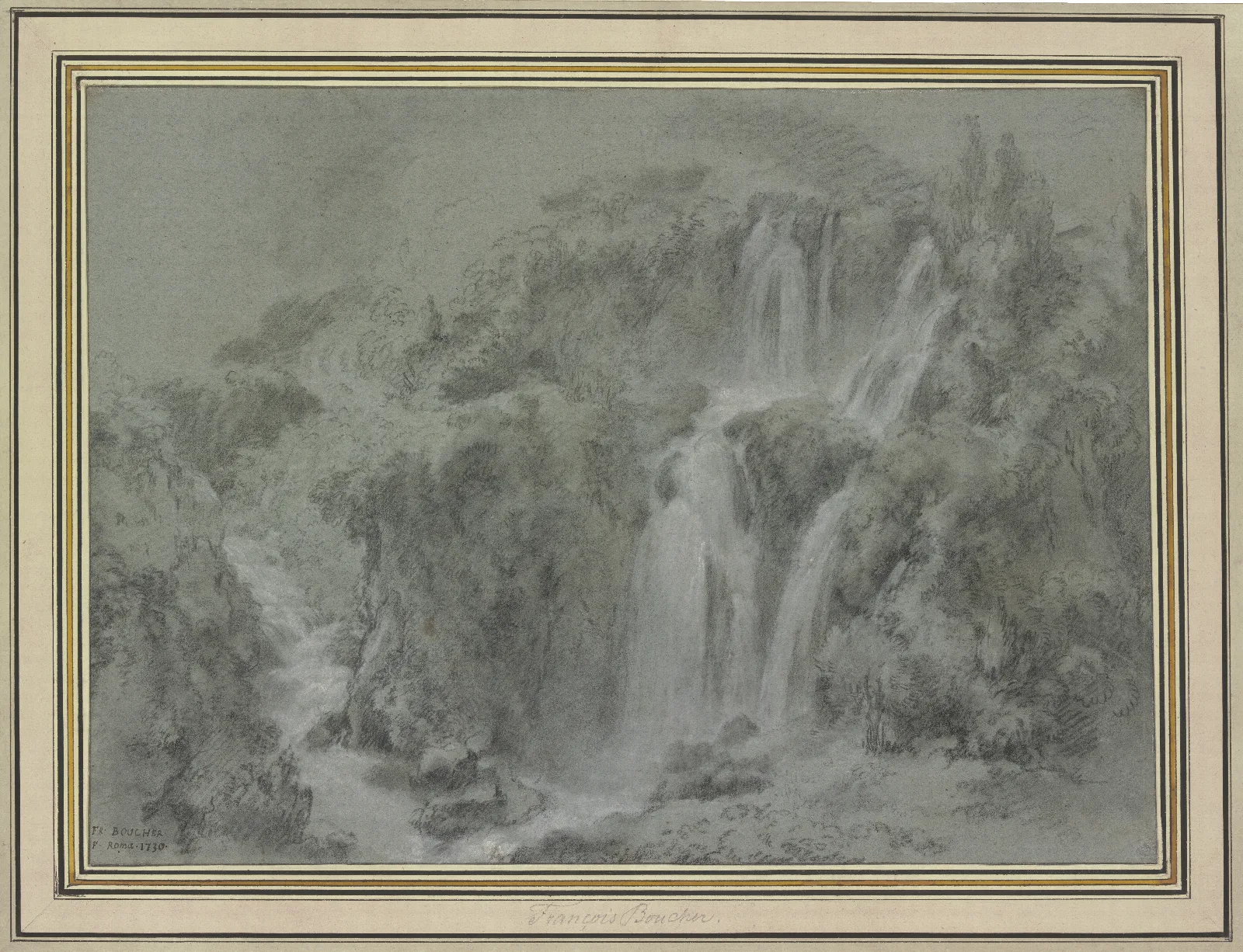 The Waterfalls Of Tivoli 4 Wall Art by François Boucher - Canvas Print