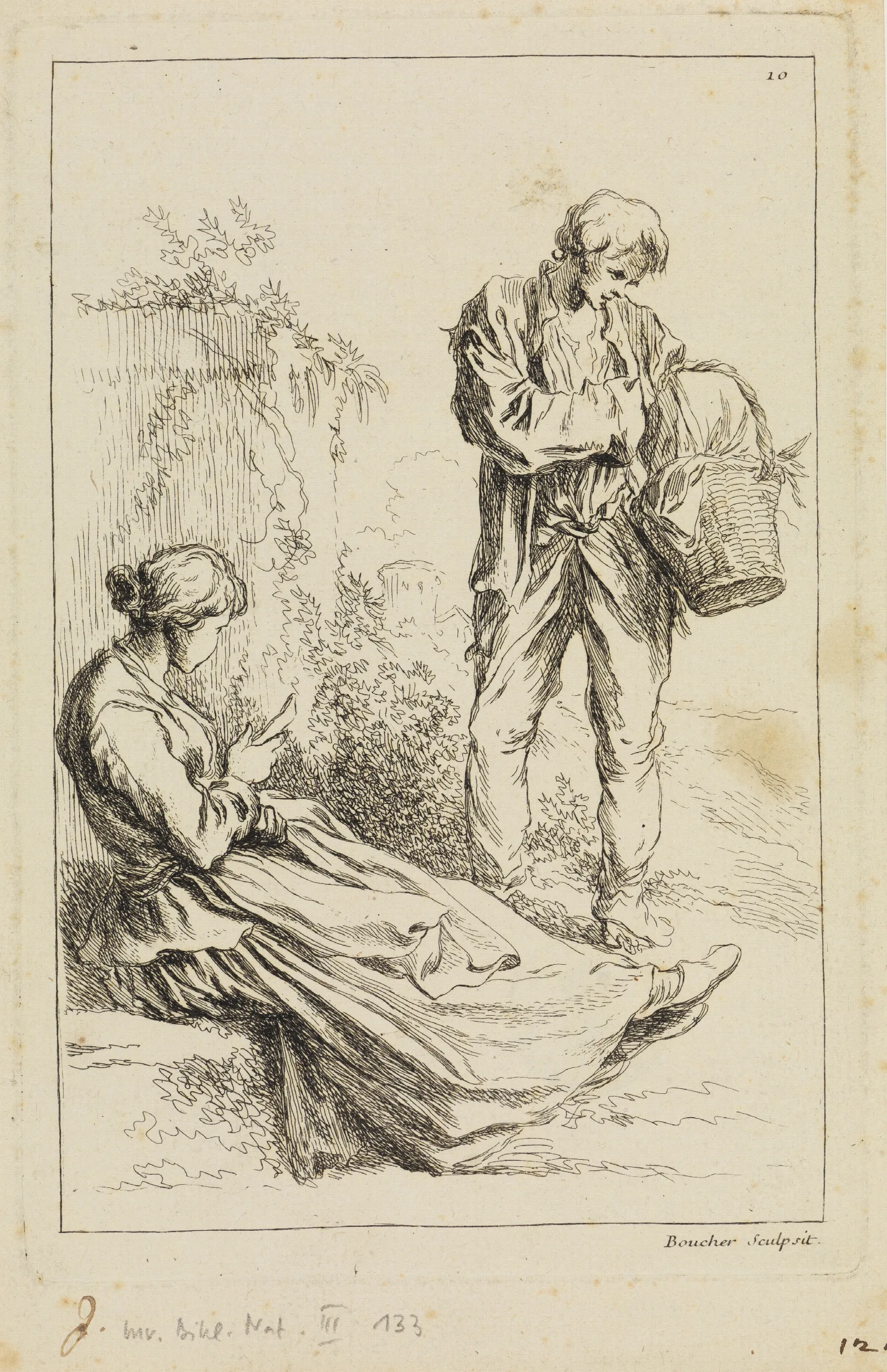 Figure Studies 37 Wall Art by François Boucher - Canvas Print