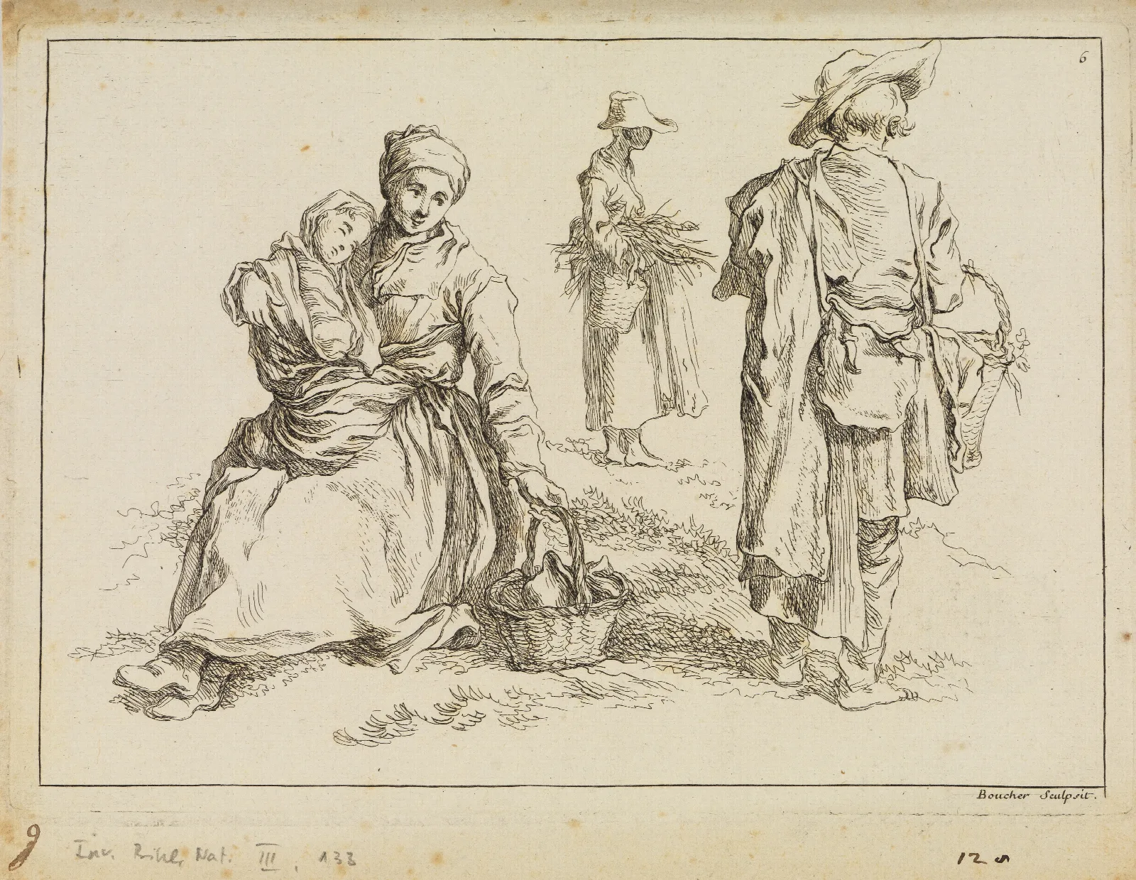 Figure Studies 39 Wall Art by François Boucher - Canvas Print