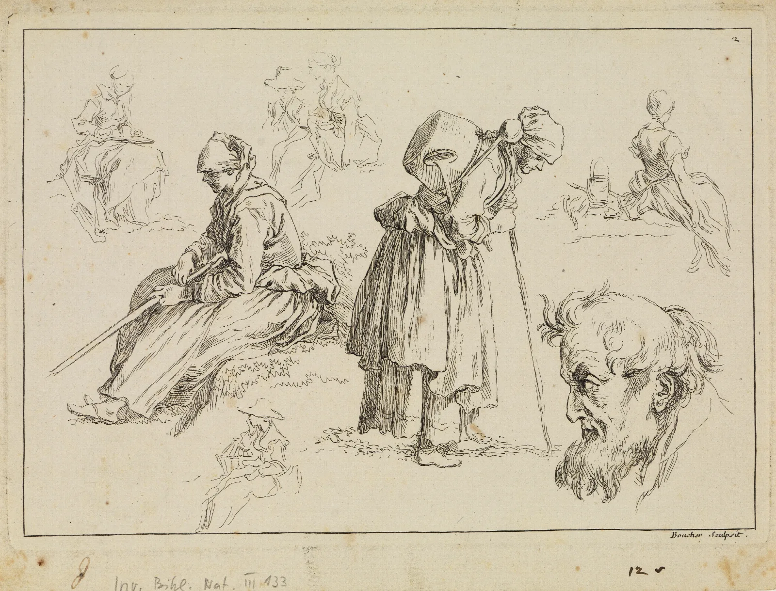 Figure Studies 41 Wall Art by François Boucher - Canvas Print