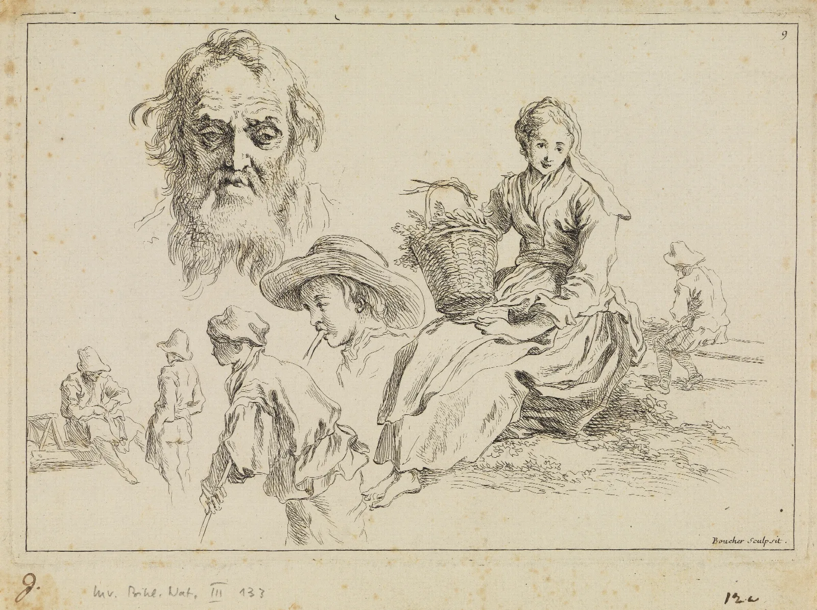 Figure Studies 42 Wall Art by François Boucher - Canvas Print