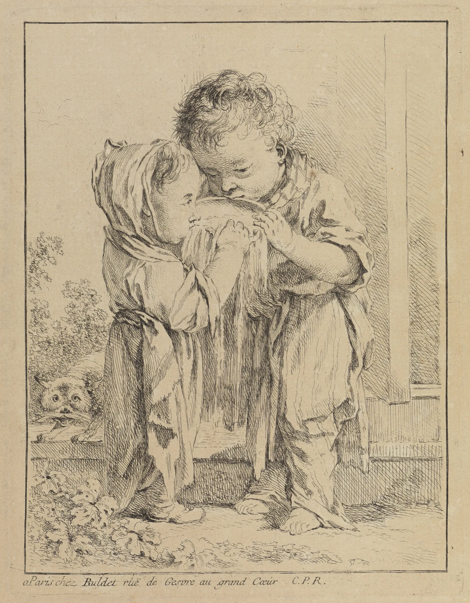 Les Petits Buveurs De Lait Wall Art by François Boucher - Canvas Print