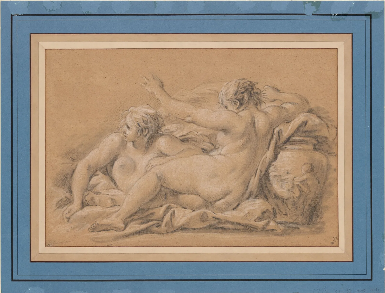 Two Water Nymphs Wall Art by François Boucher - Canvas Print
