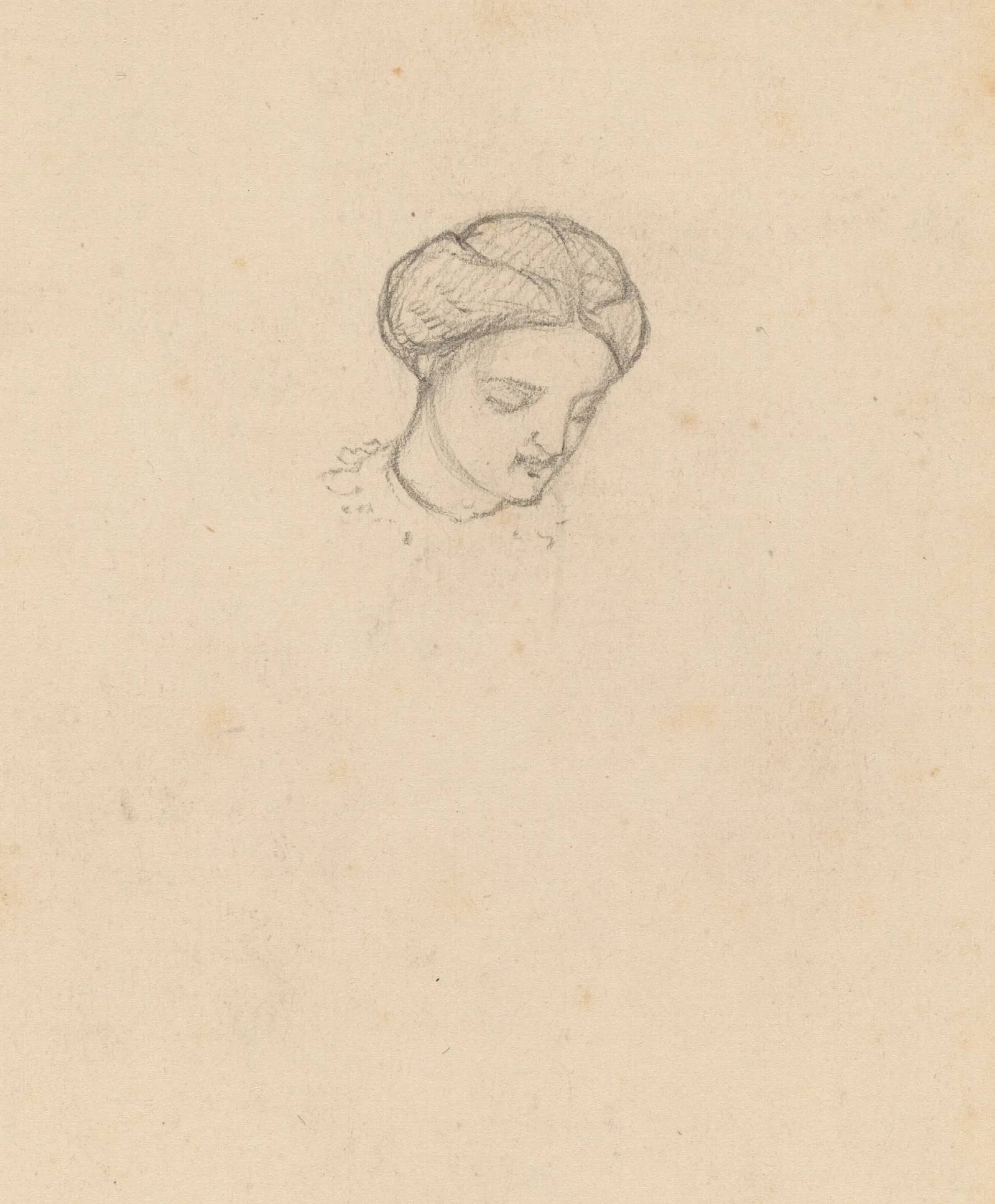 Study Of A Girls Head 2 Wall Art by Elihu Vedder - Canvas Print