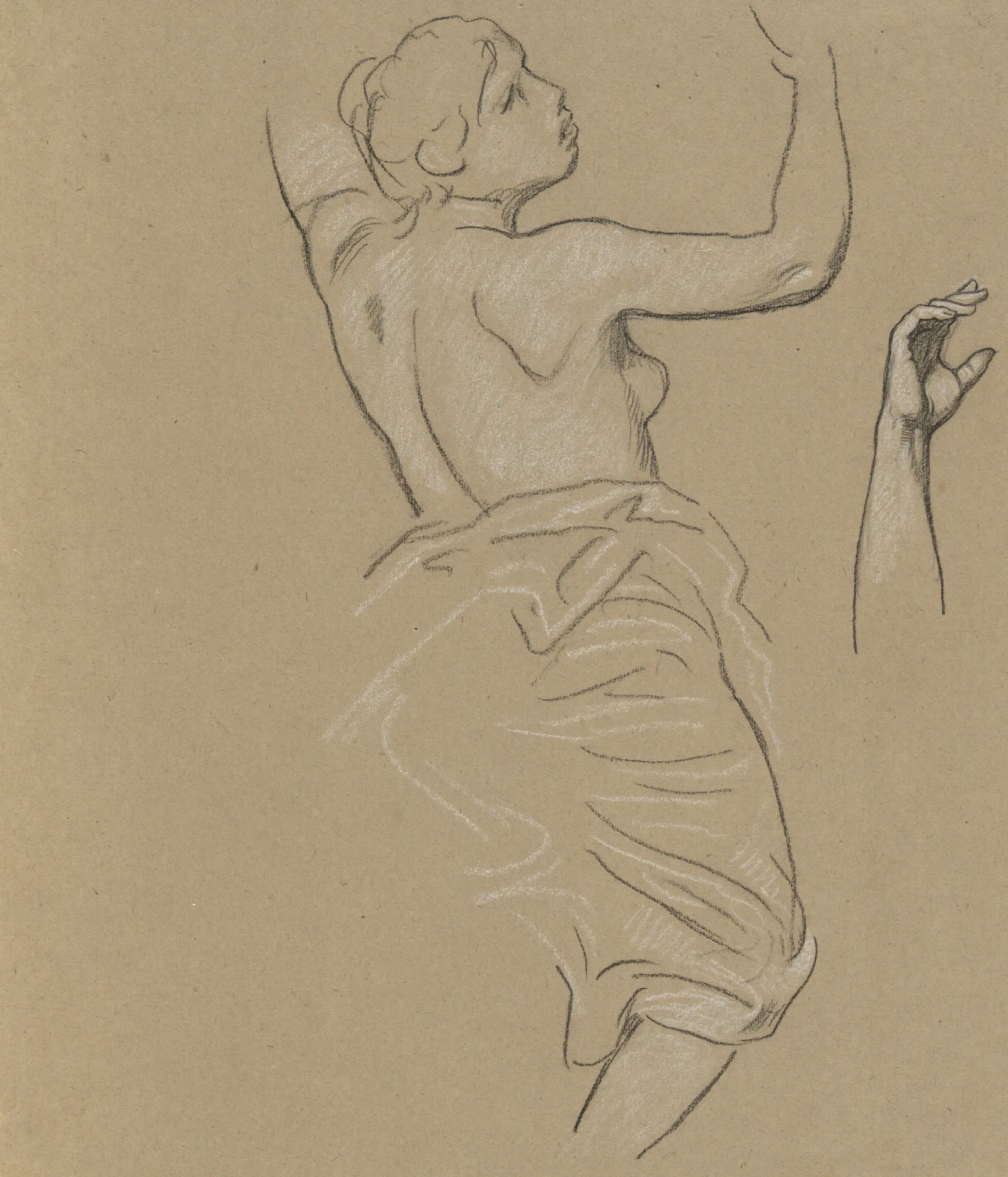 Study For Figure Of Autumn Wall Art by Elihu Vedder - Canvas Print