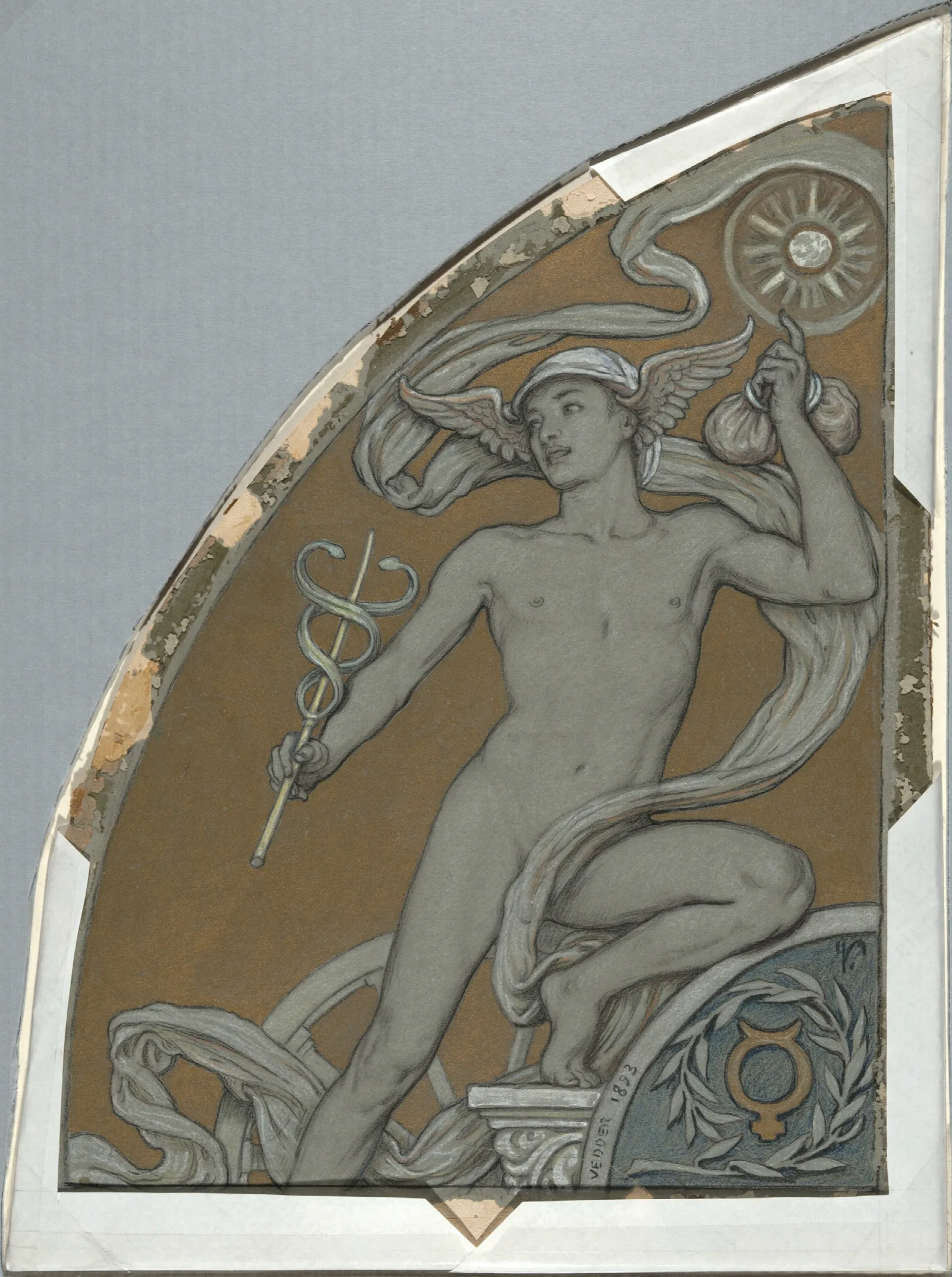 Cartoon For Mercury Wall Art by Elihu Vedder - Canvas Print