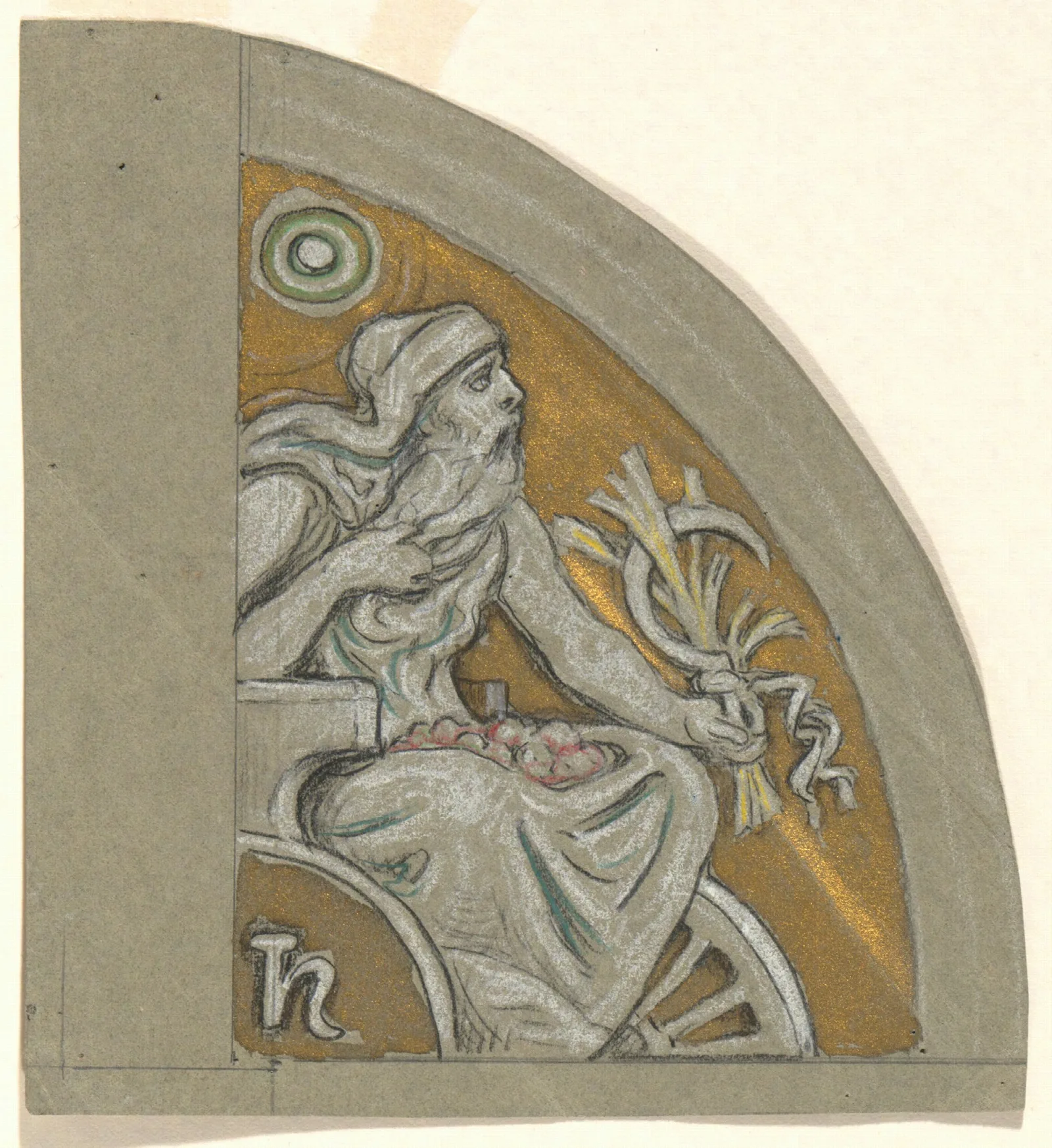 Study For Saturn Wall Art by Elihu Vedder - Canvas Print