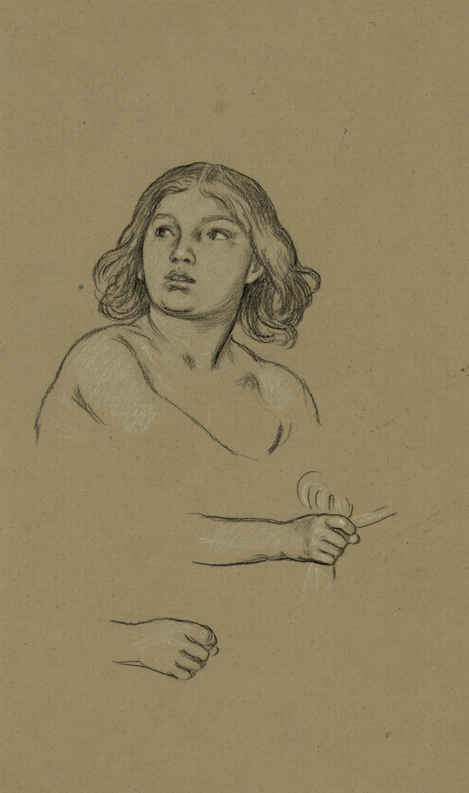 Boy With Long Hair Facing Slightly Left Wall Art by Elihu Vedder - Canvas Print
