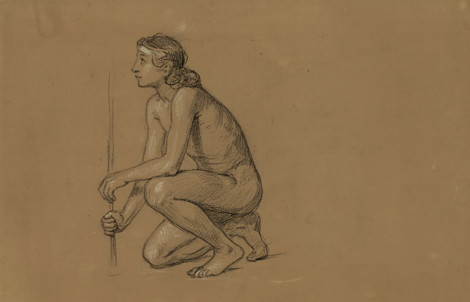 Study Drawing For The Figure Of Agriculture Wall Art by Elihu Vedder - Canvas Print