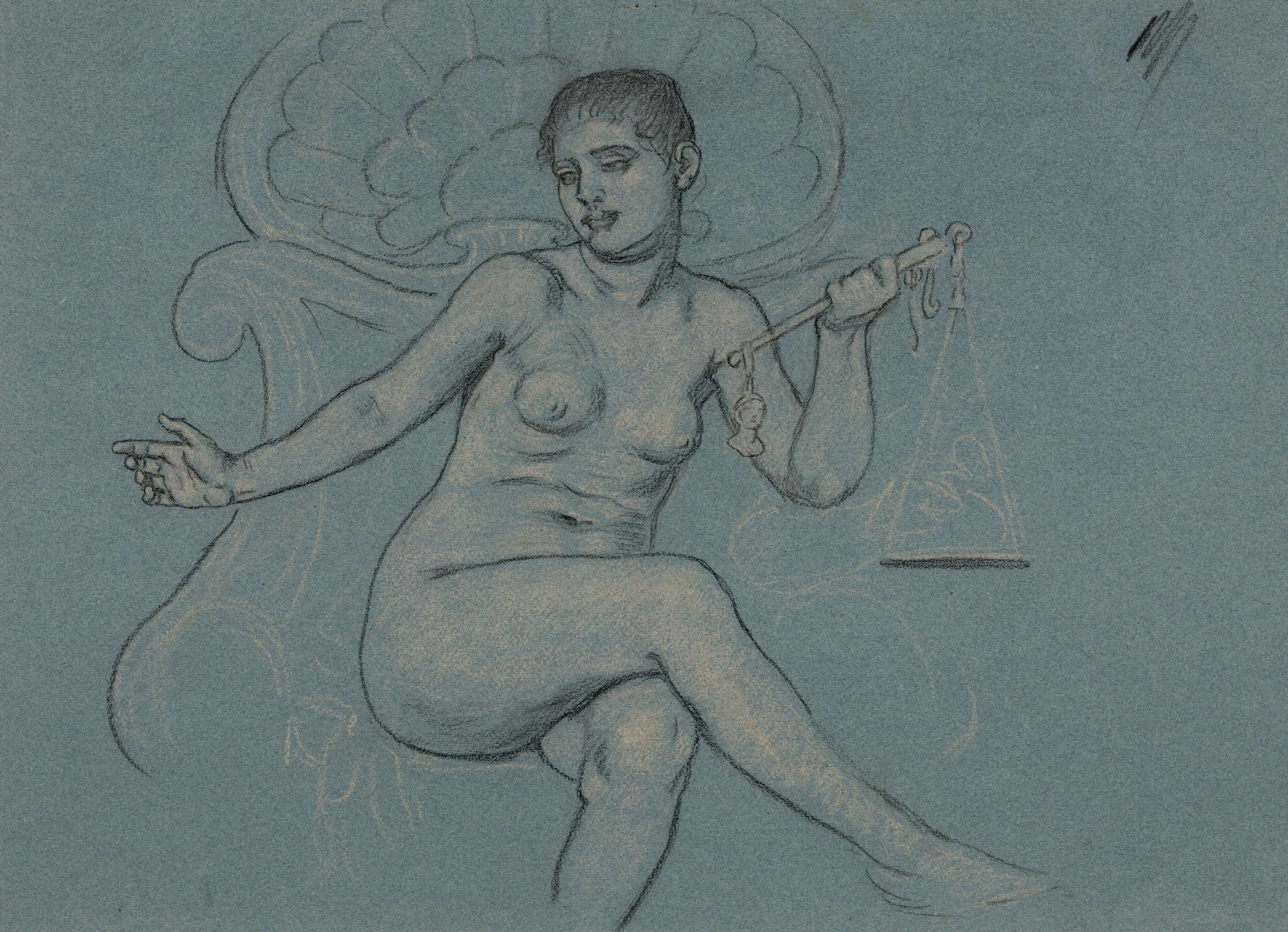 Study For Central Figure In Corrupt Legislation Wall Art by Elihu Vedder - Canvas Print