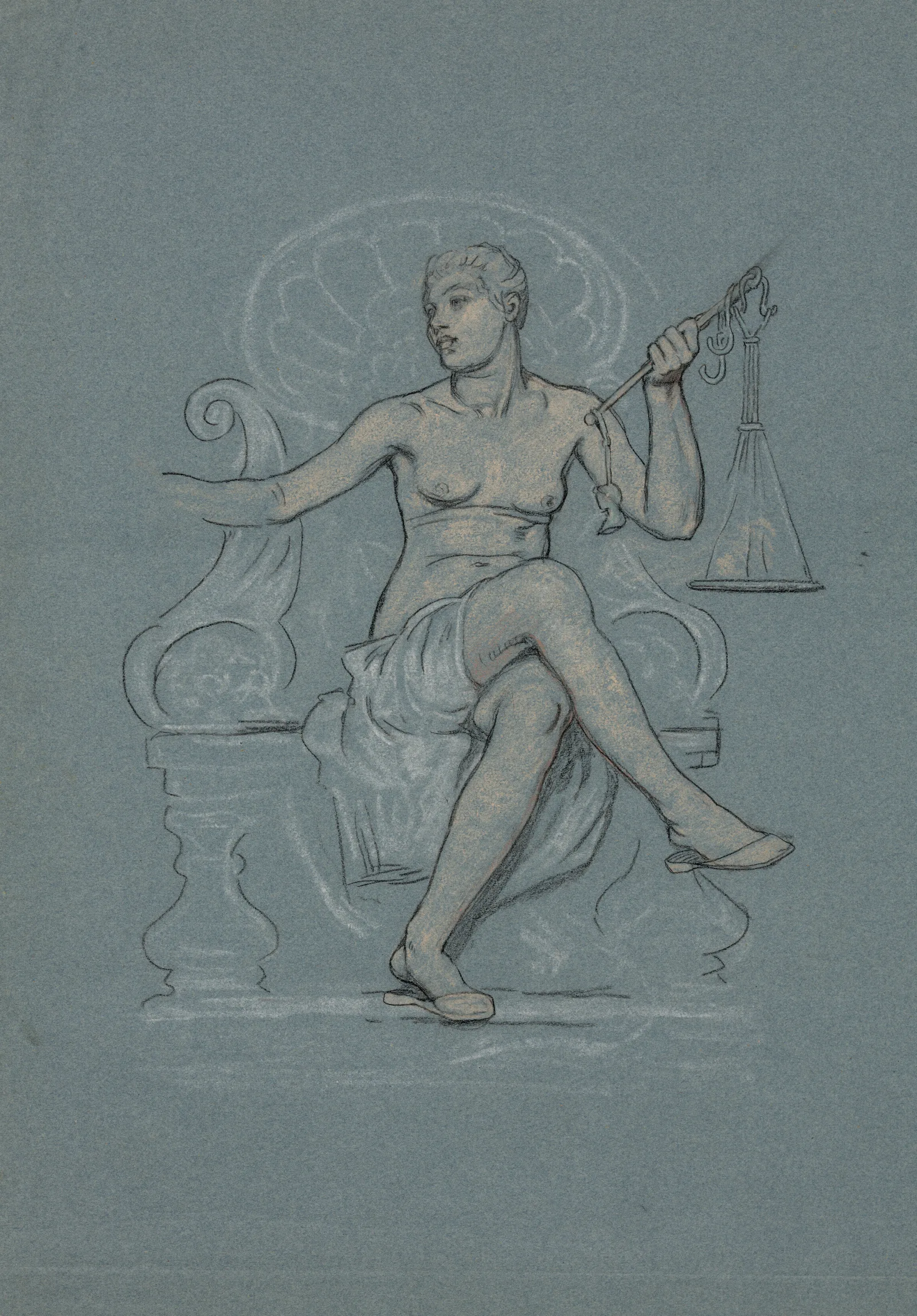 Study For Figure In Corrupt Legislation Wall Art by Elihu Vedder - Canvas Print