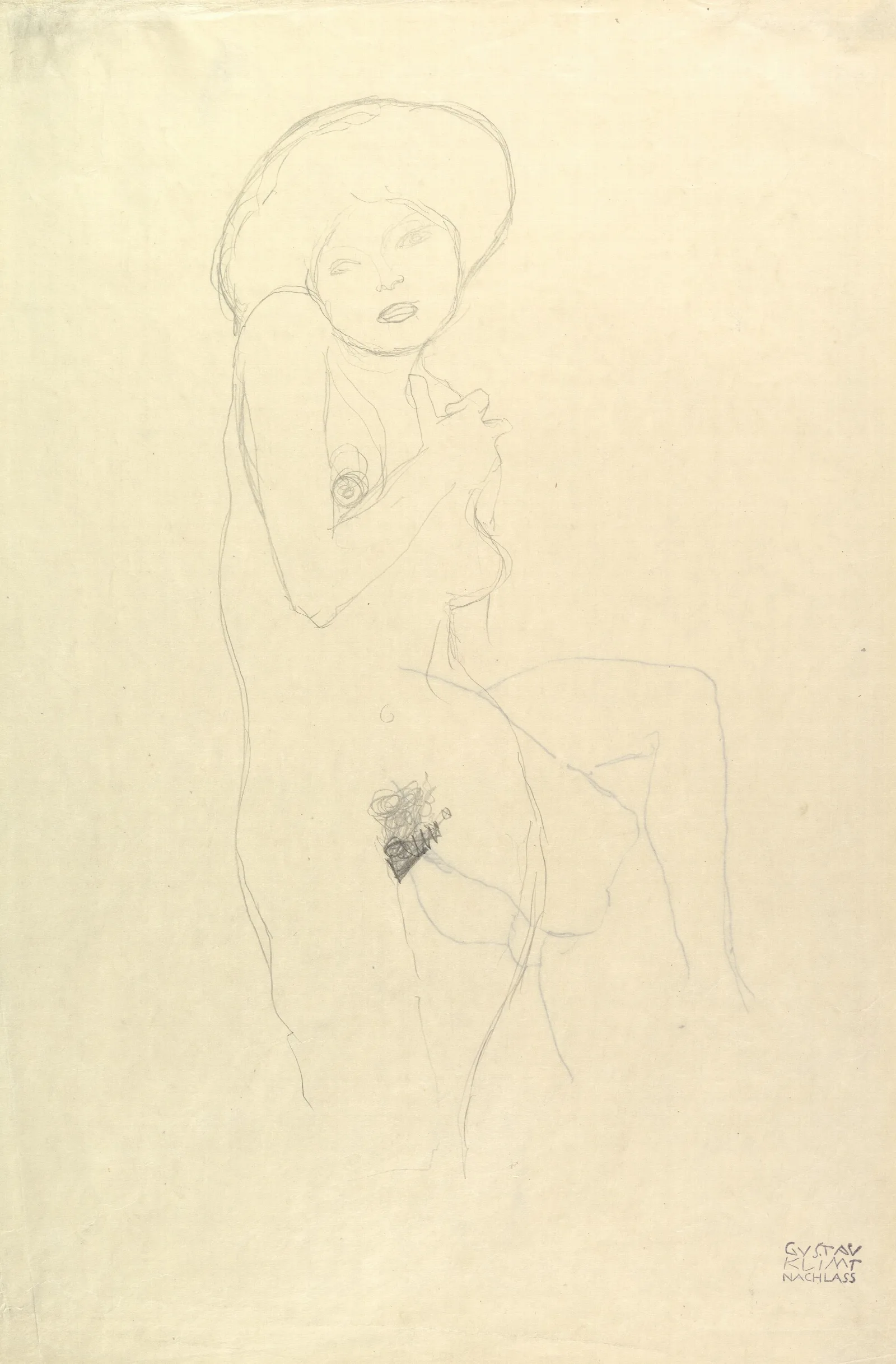 Standing Nude 5 Wall Art by Gustav Klimt - Canvas Print