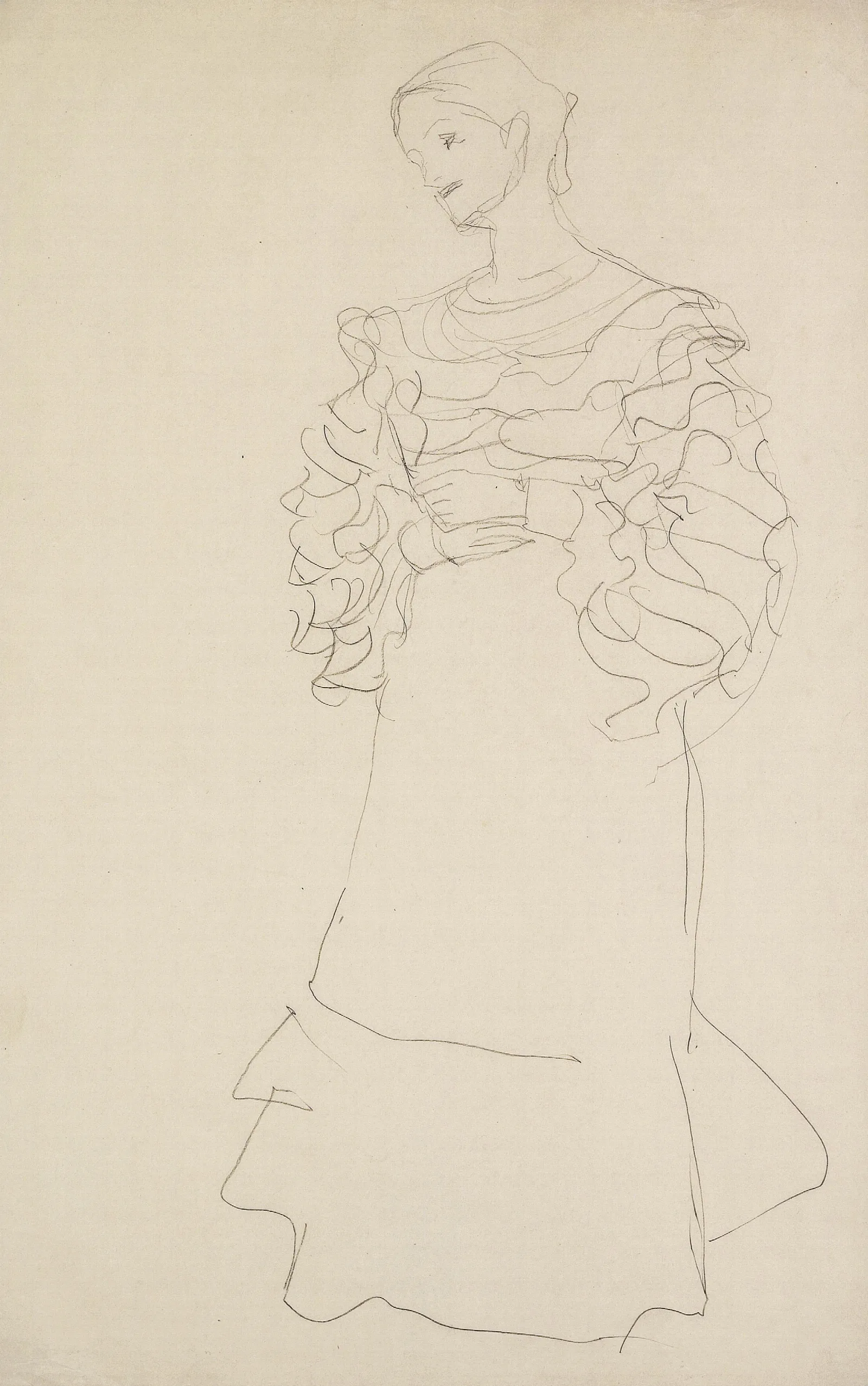 Bildnis Magda Mautner Markhof Studie Wall Art by Gustav Klimt - Canvas Print