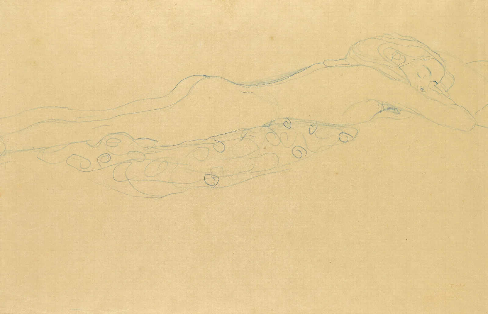 Skizze Zu Wasserschlangen Ii Wall Art by Gustav Klimt - Canvas Print