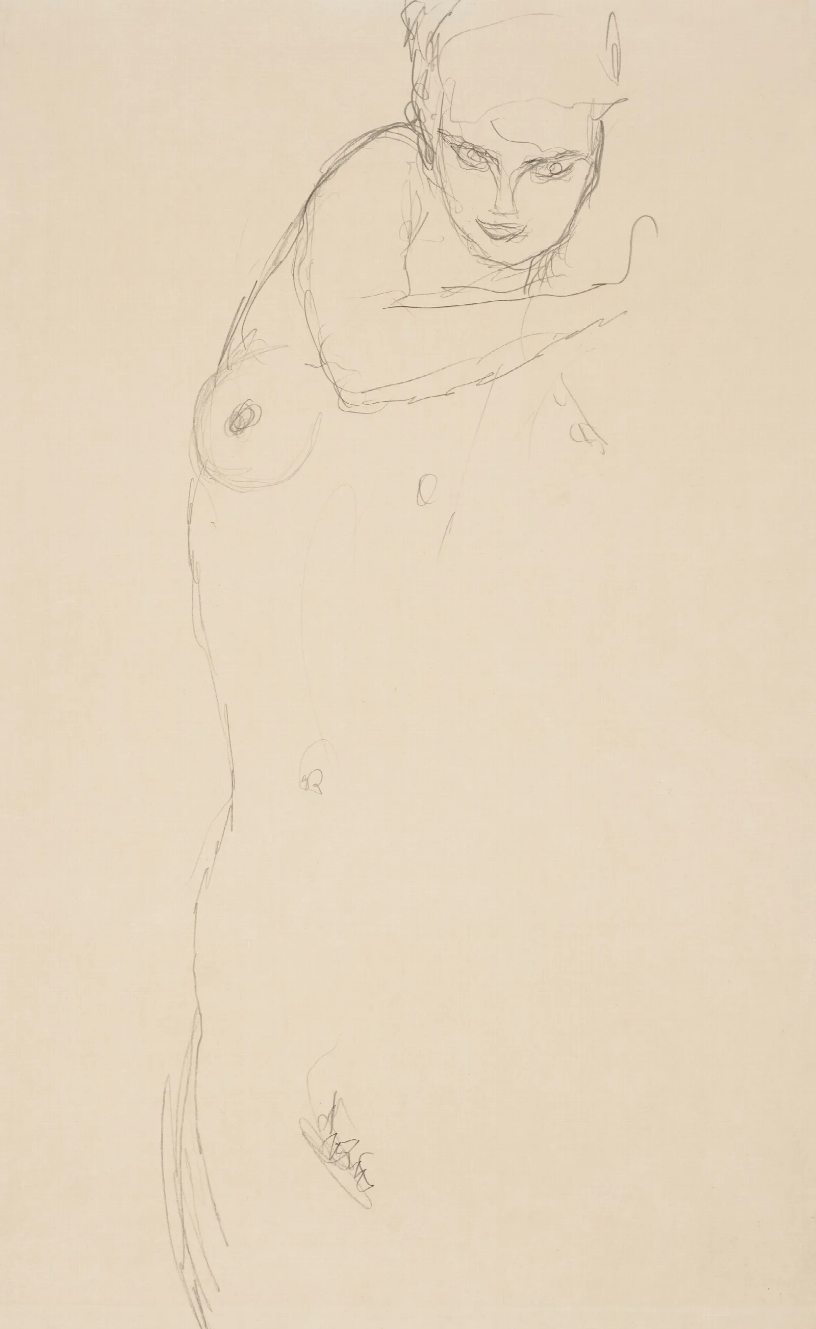 Stehender Akt Von Vorne 2 Wall Art by Gustav Klimt - Canvas Print