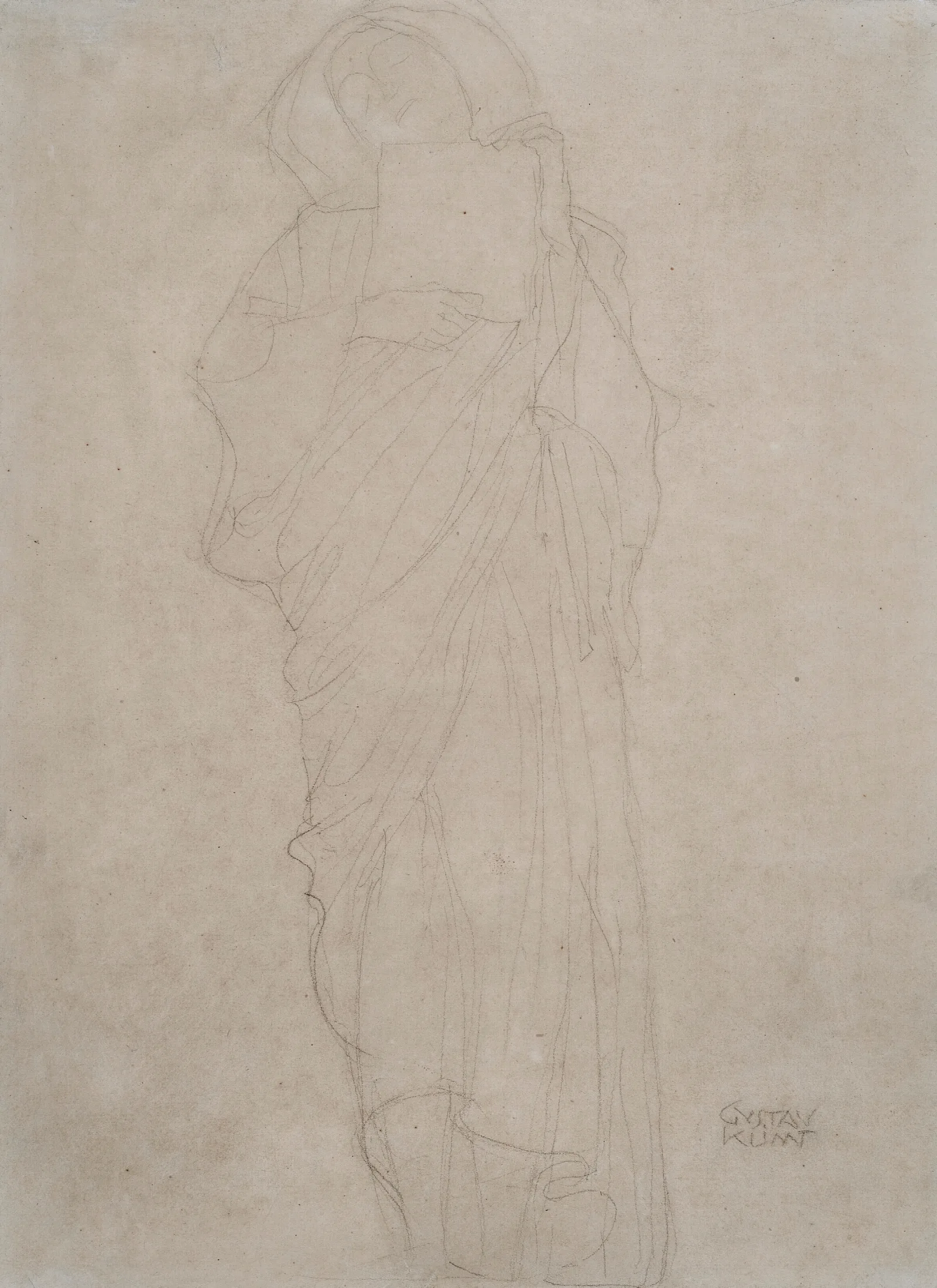 Studie Zur Figur Lex In Rechtswissenschaft Wall Art by Gustav Klimt - Canvas Print