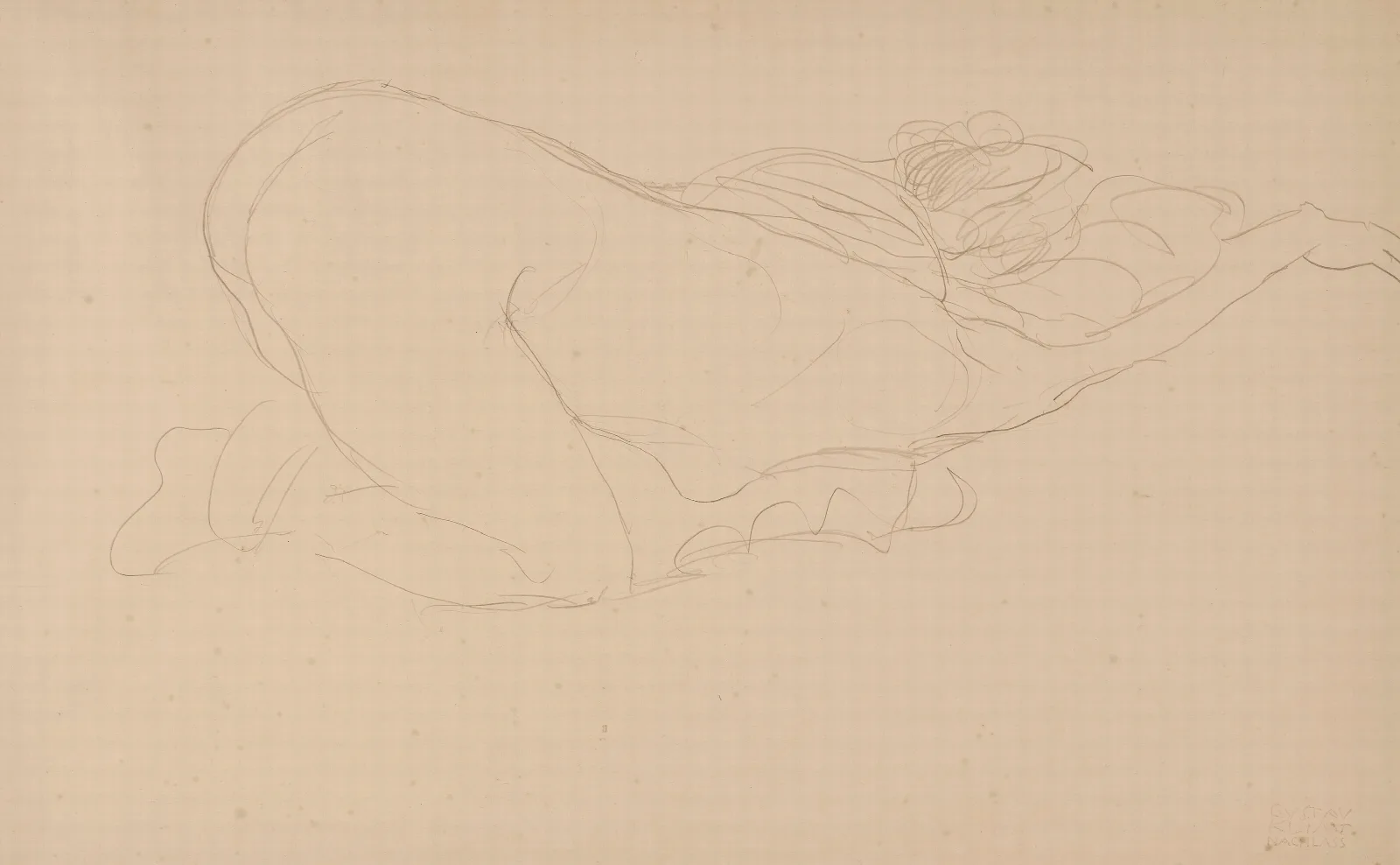Zusammengekauerter Halbakt Nach Rechts Wall Art by Gustav Klimt - Canvas Print