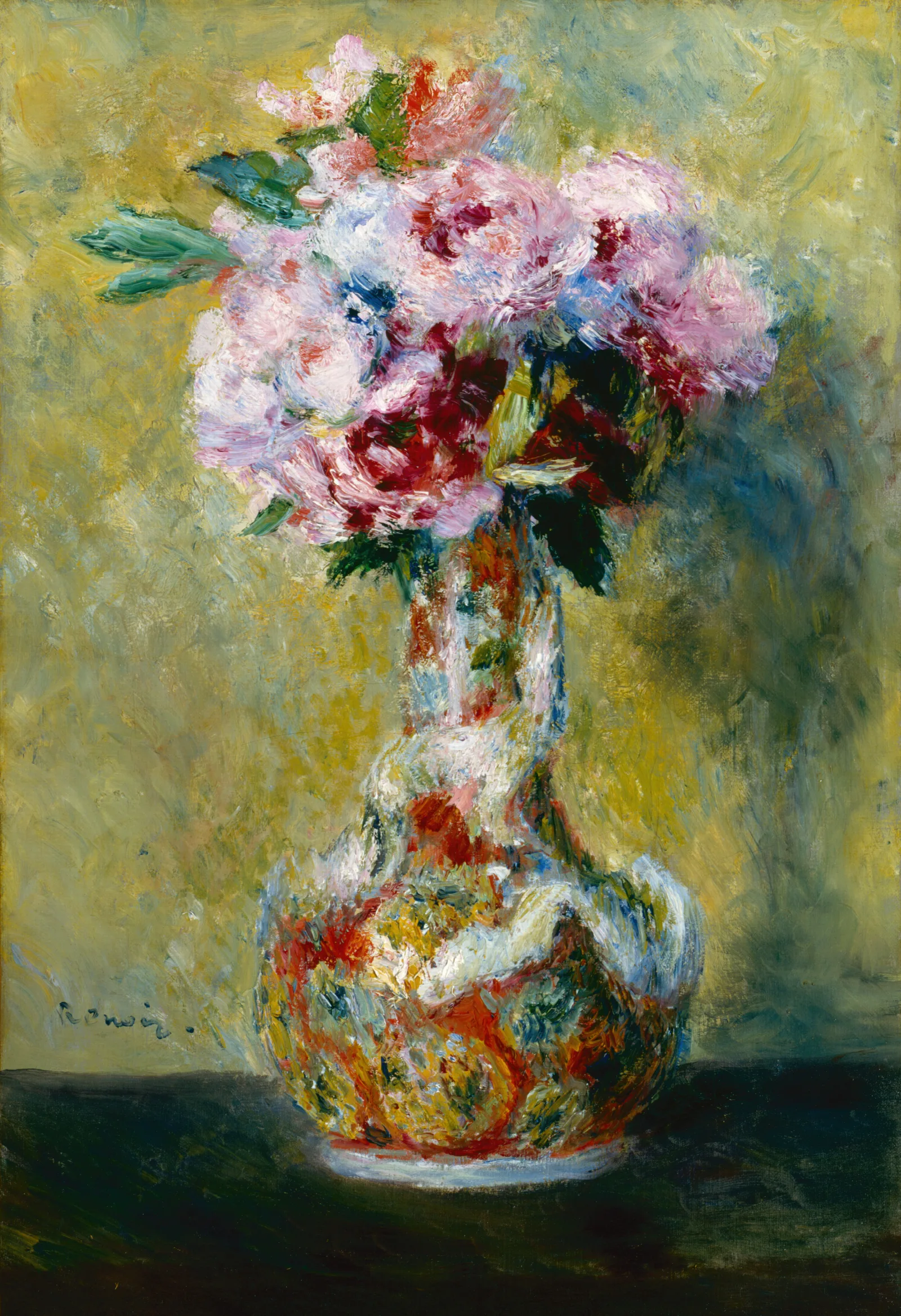Bouquet In A Vase 2 Wall Art by Pierre-Auguste Renoir - Canvas Print