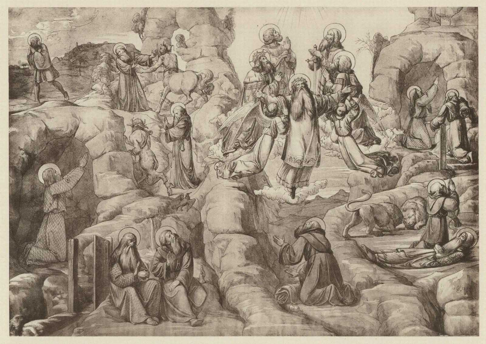 Leben Des Heil Paulinus Des Einsiedlers Wall Art by Eduard von Steinle - Canvas Print
