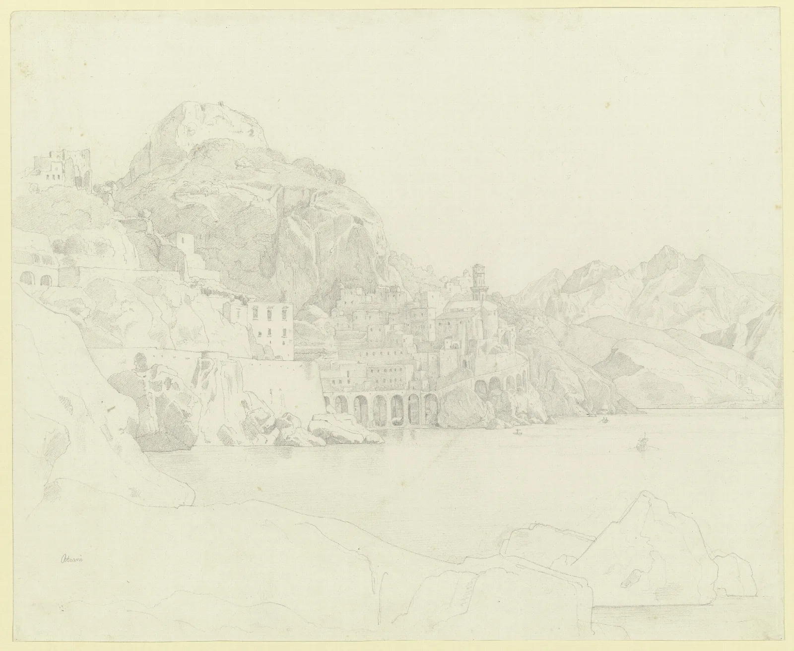 Atrani An Der Amalfikuste Wall Art by Eduard von Steinle - Canvas Print