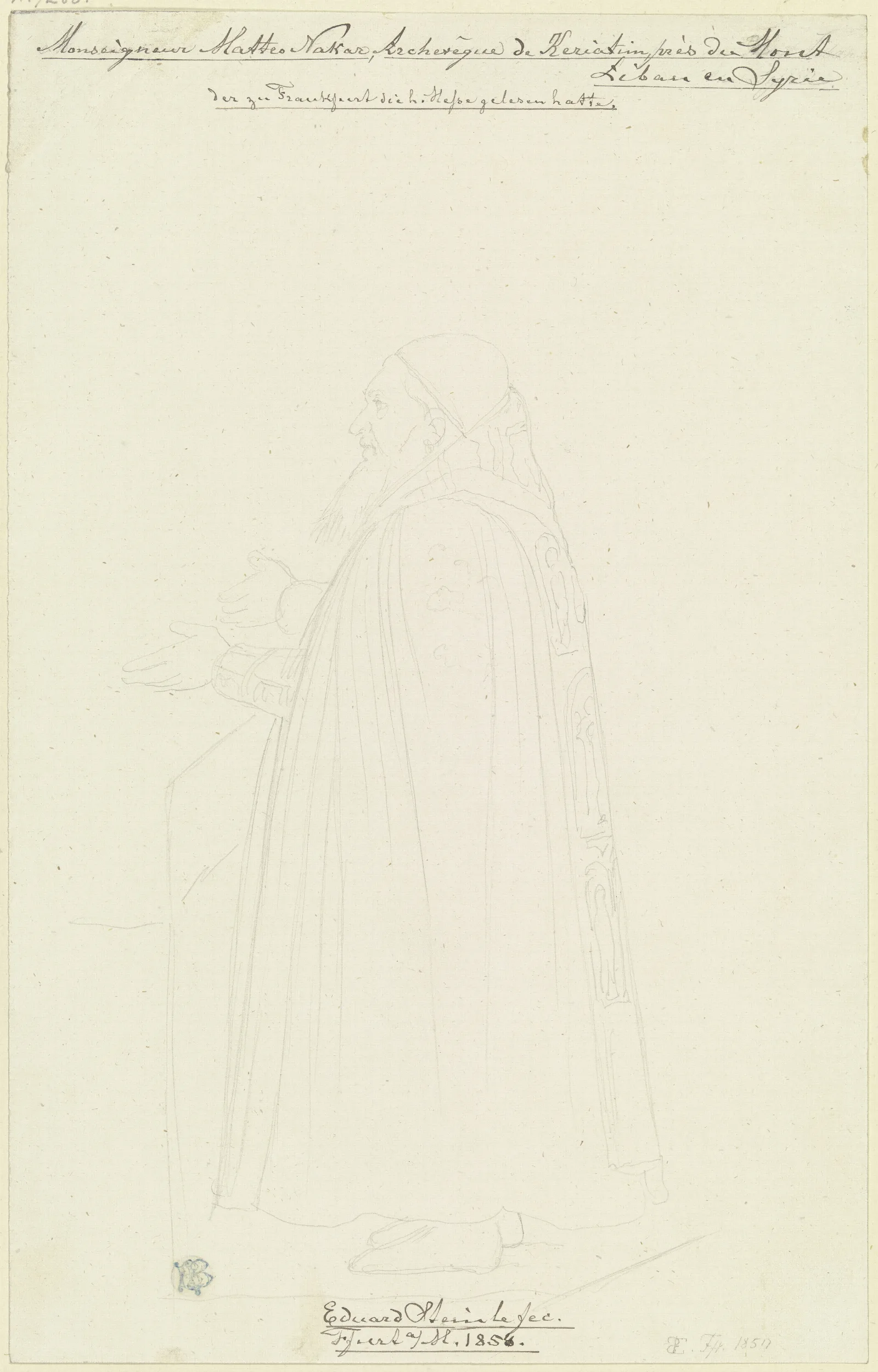 Giovanni Matteo Nakar Bischof Von Nabk In Syrien Im Ornat Wall Art by Eduard von Steinle - Canvas Print
