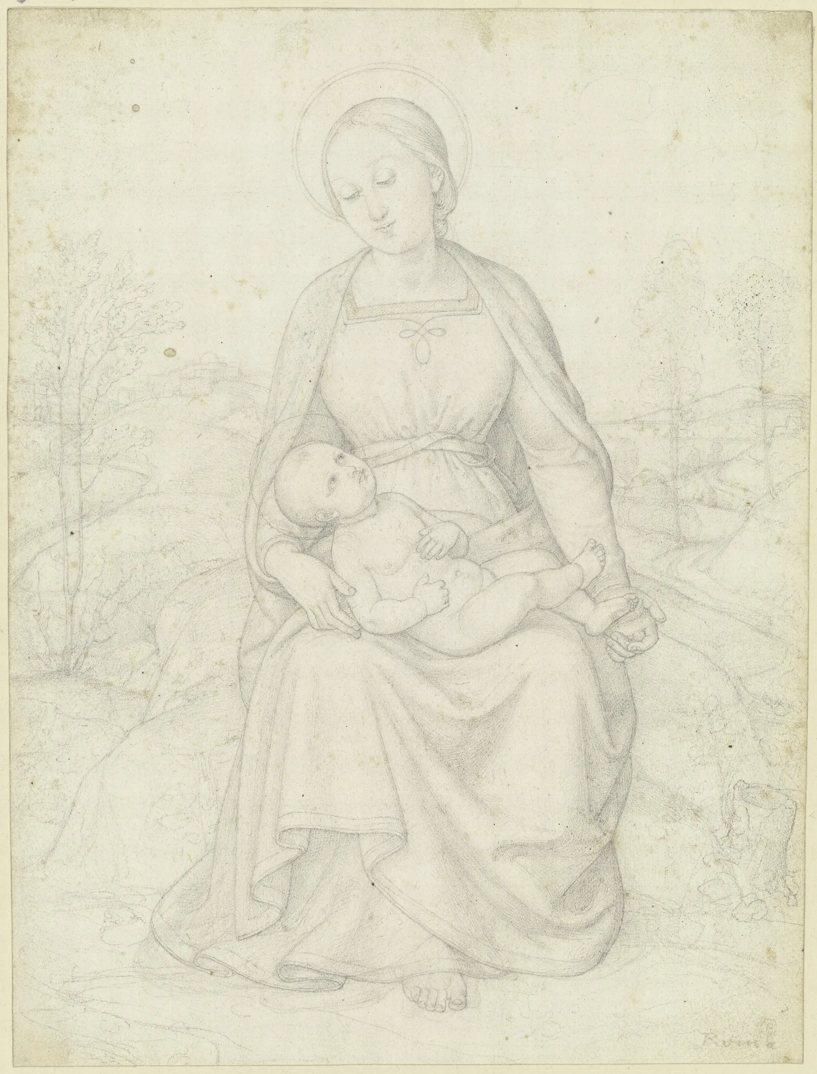 Madonna Mit Dem Kinde Auf Dem Schos Wall Art by Eduard von Steinle - Canvas Print