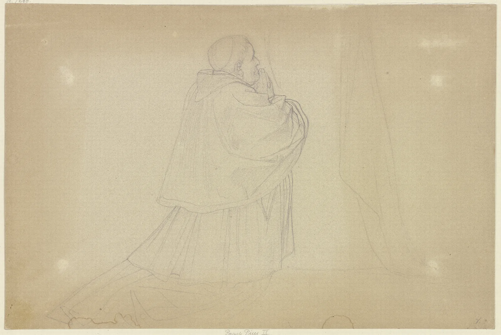 Pope Pius Ix Kneeling Wall Art by Eduard von Steinle - Canvas Print