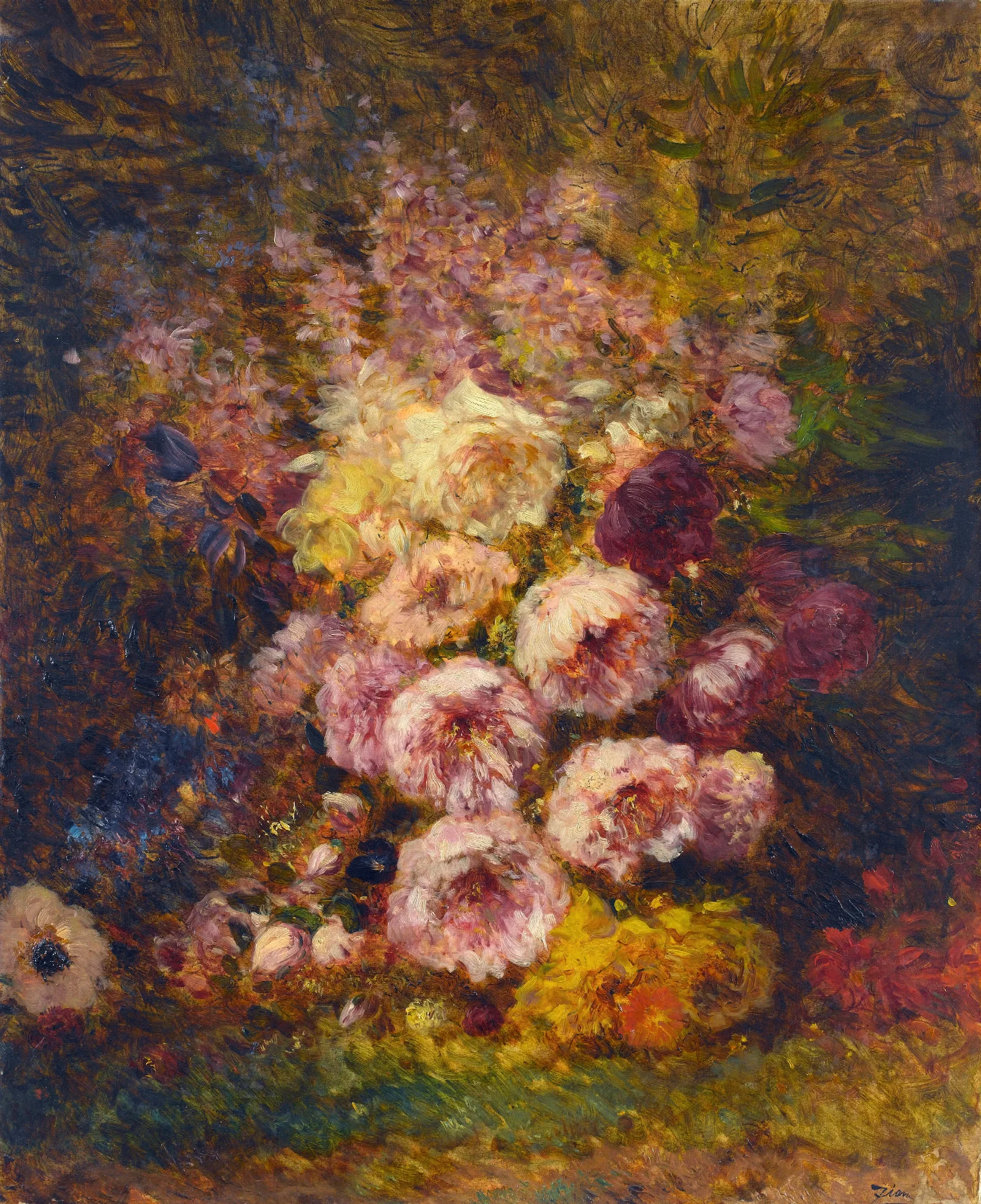 Pivoines Wall Art by Félix Ziem - Canvas Print
