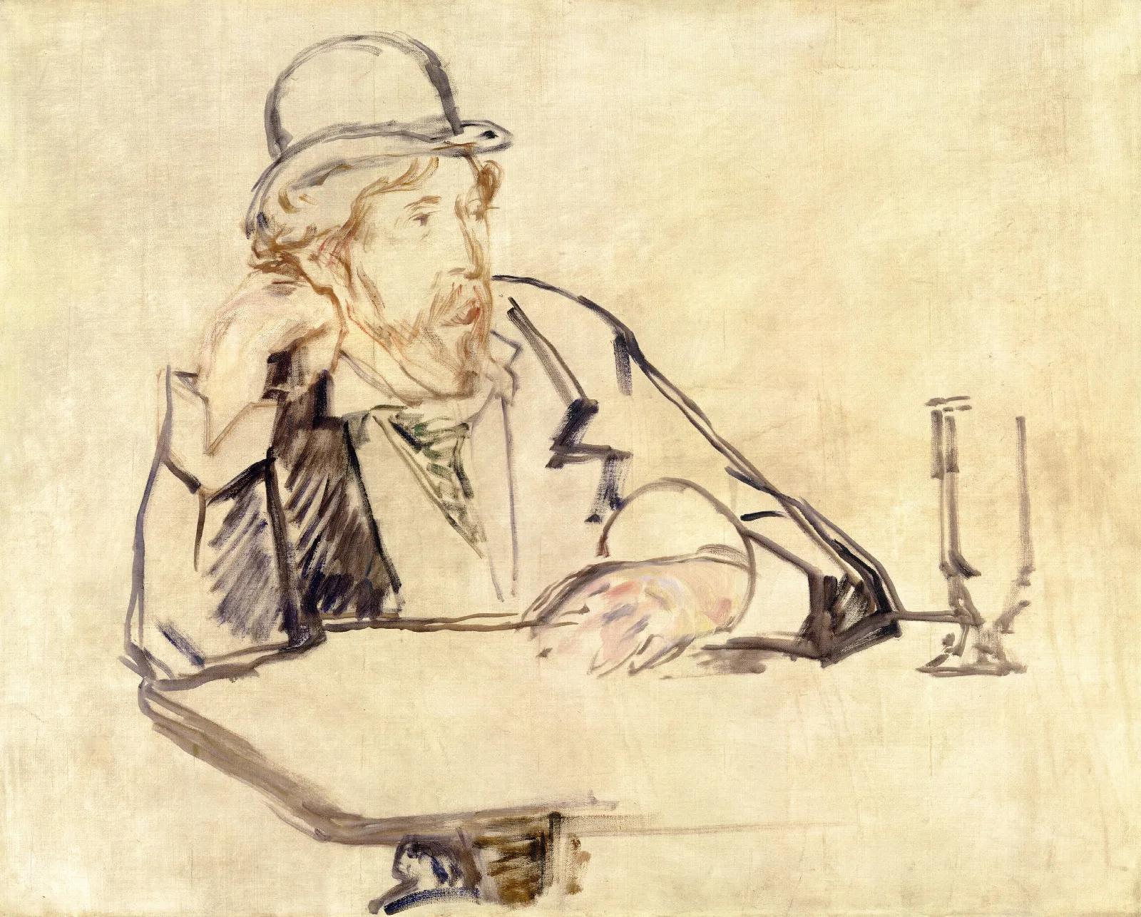 George Moore 1852 1933 At The Cafe Wall Art by Édouard Manet - Canvas Print